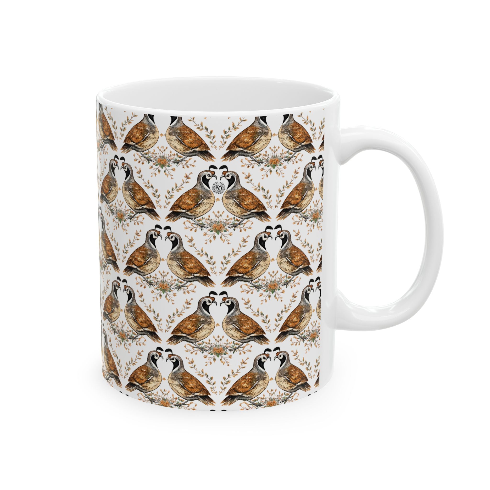 Rustic Wildlife Ceramic Mug —  Can't Quail My Love Coffee Cup (11oz & 15oz)