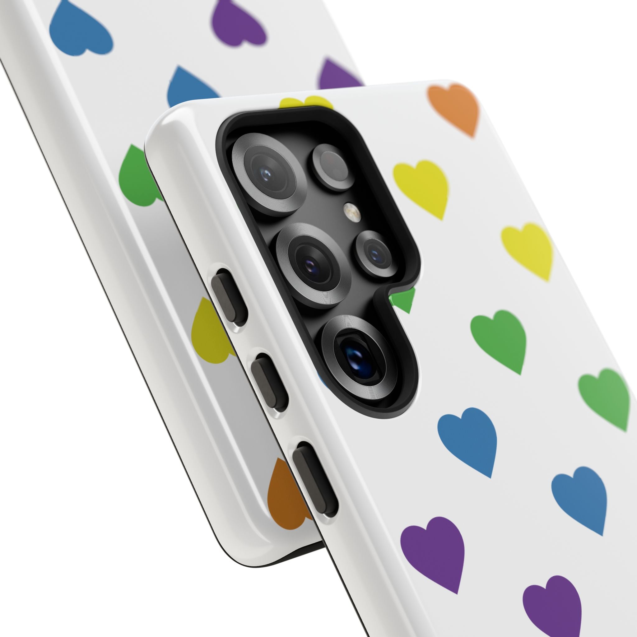 Rainbow Hearts Tough Phone Case — Protective iPhone Case with Colorful Heart Pattern