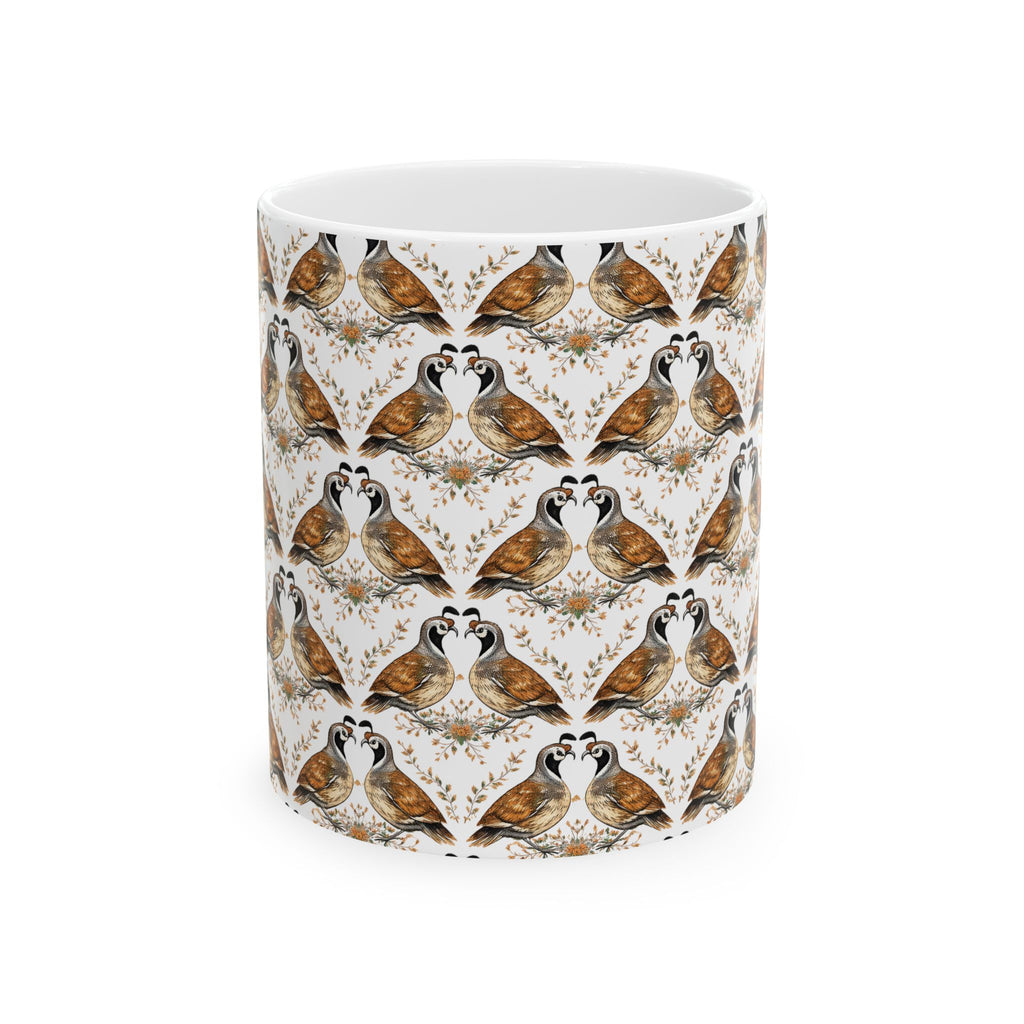 Rustic Wildlife Ceramic Mug —  Can't Quail My Love Coffee Cup (11oz & 15oz)