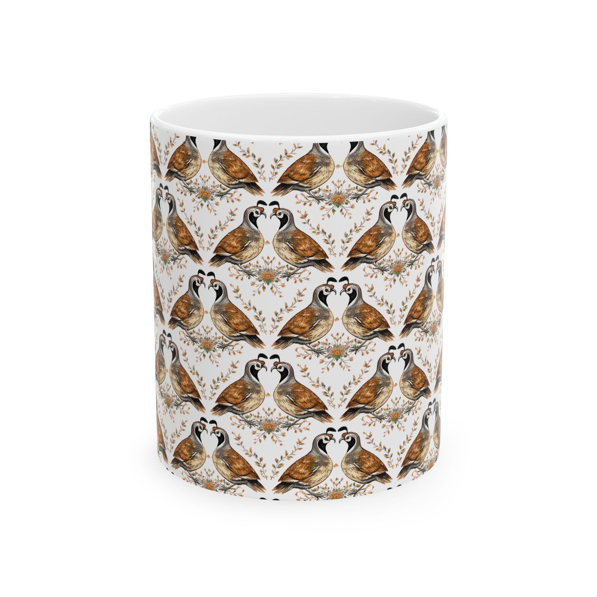 Rustic Wildlife Ceramic Mug —  Can't Quail My Love Coffee Cup (11oz & 15oz)