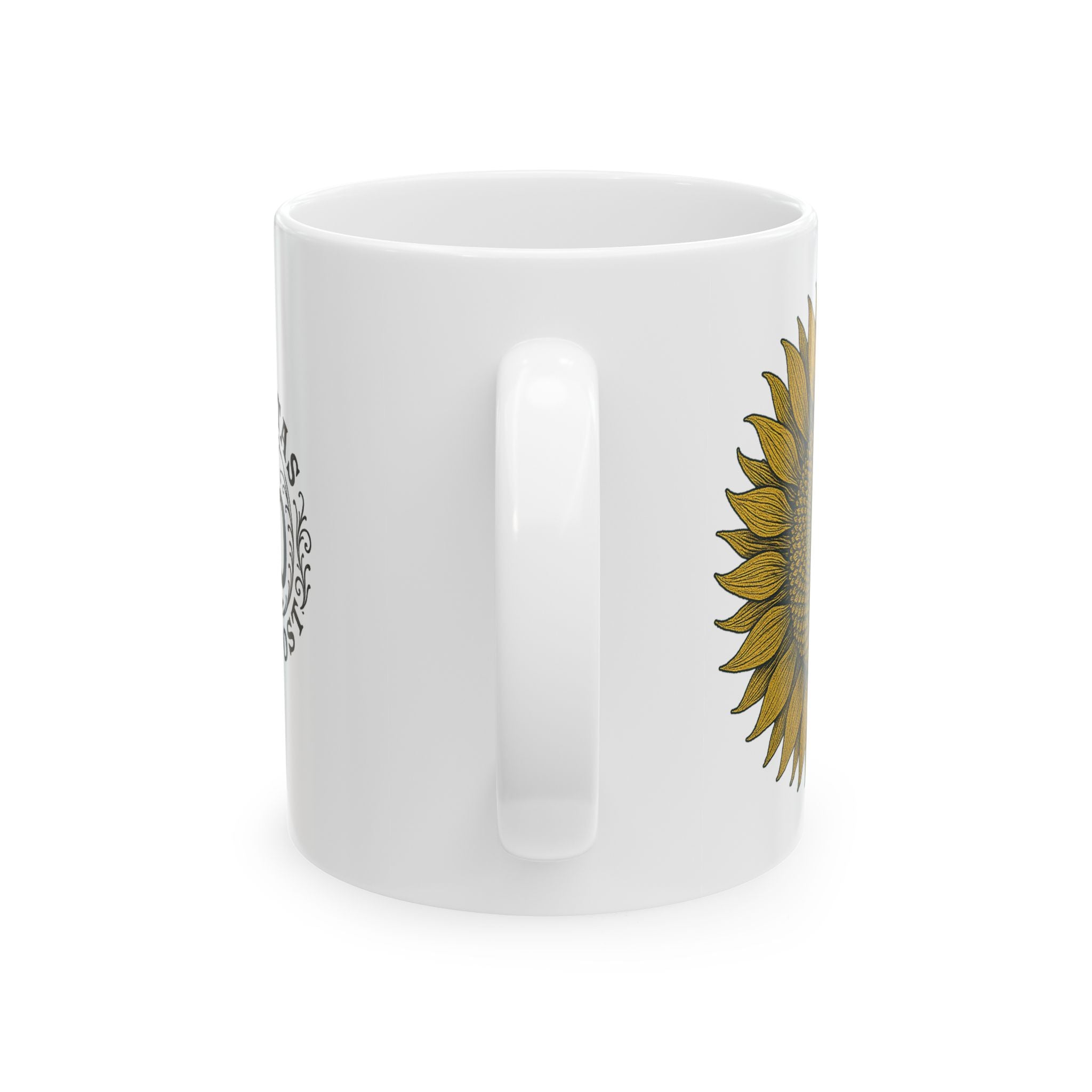 Fractal Sunflower Ceramic Coffee Mug