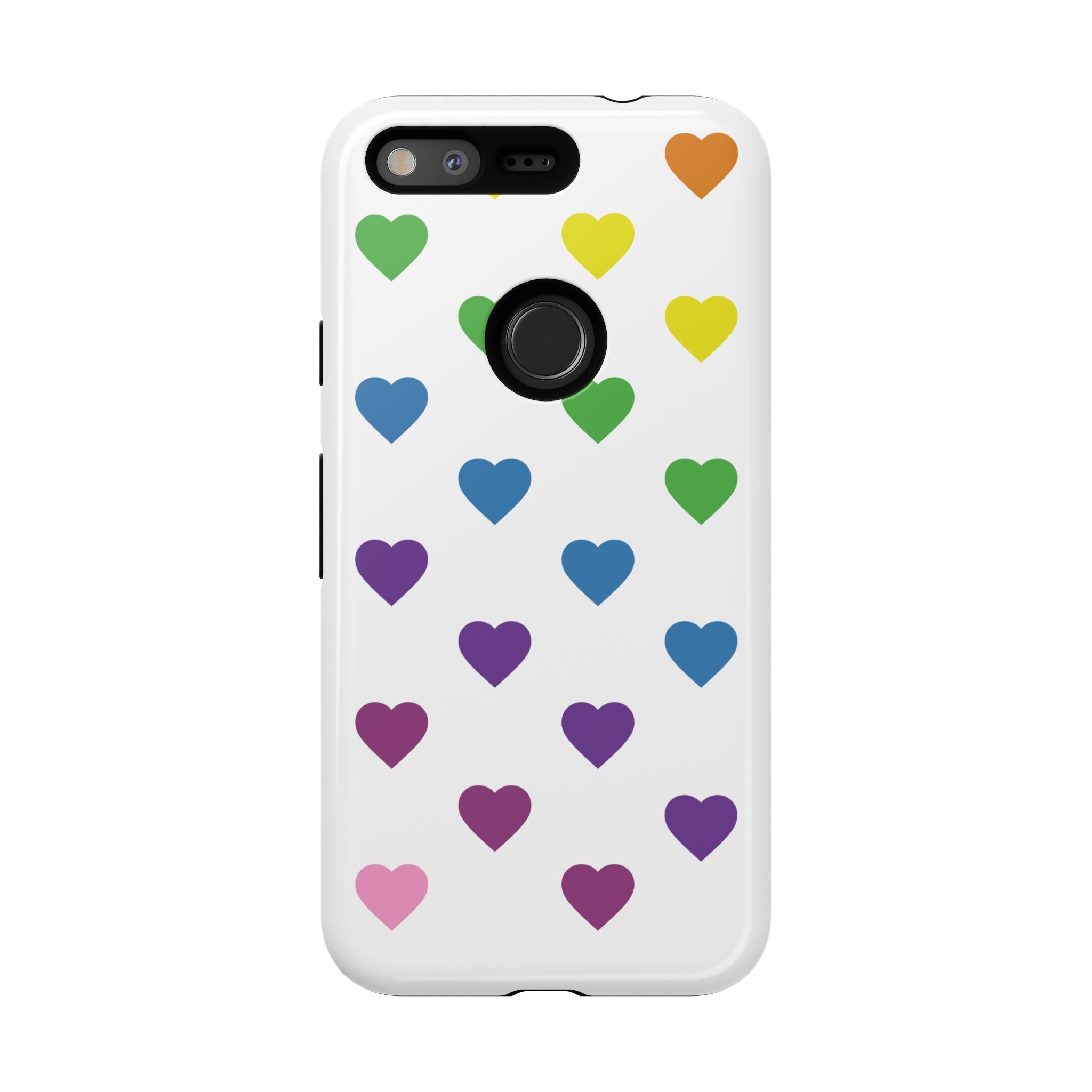 Rainbow Hearts Tough Phone Case — Protective iPhone Case with Colorful Heart Pattern
