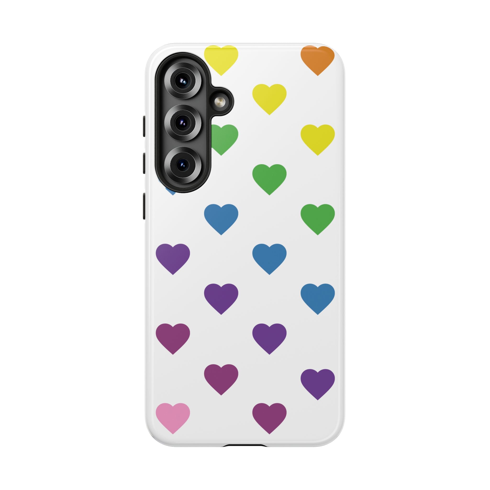 Rainbow Hearts Tough Phone Case — Protective iPhone Case with Colorful Heart Pattern