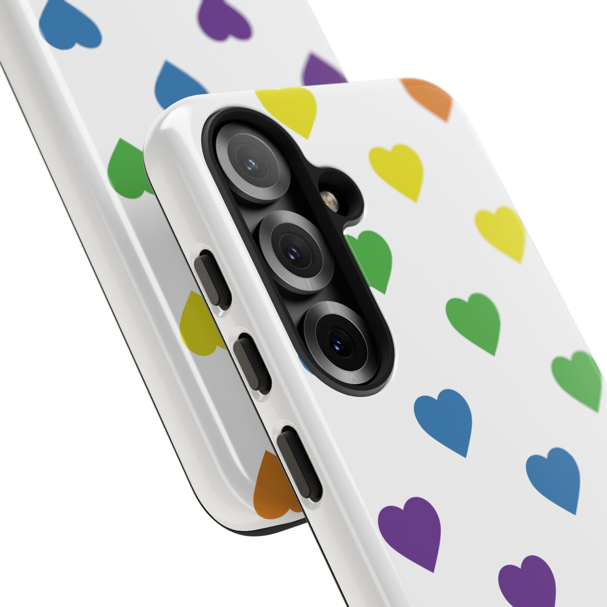 Rainbow Hearts Tough Phone Case — Protective iPhone Case with Colorful Heart Pattern
