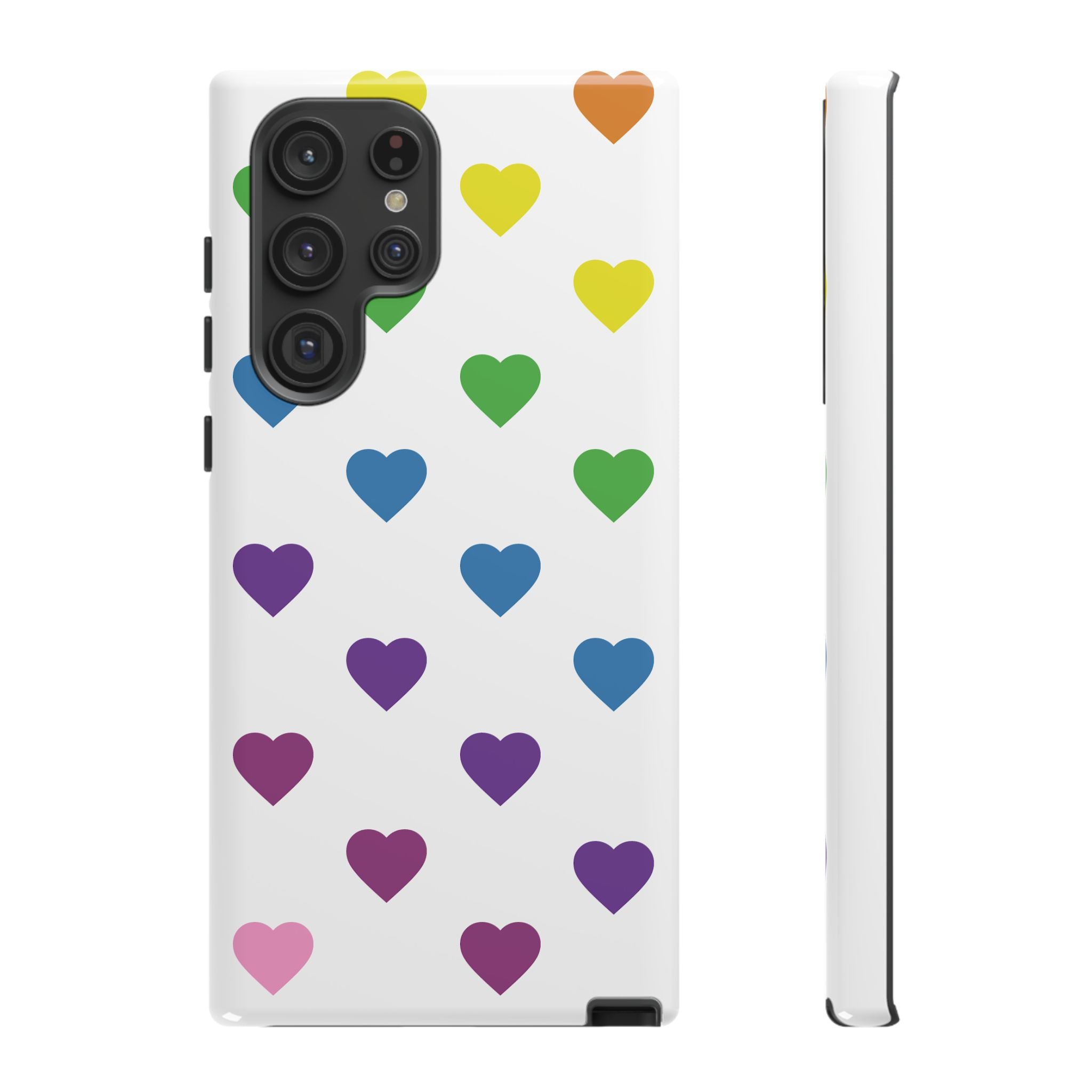 Rainbow Hearts Tough Phone Case — Protective iPhone Case with Colorful Heart Pattern