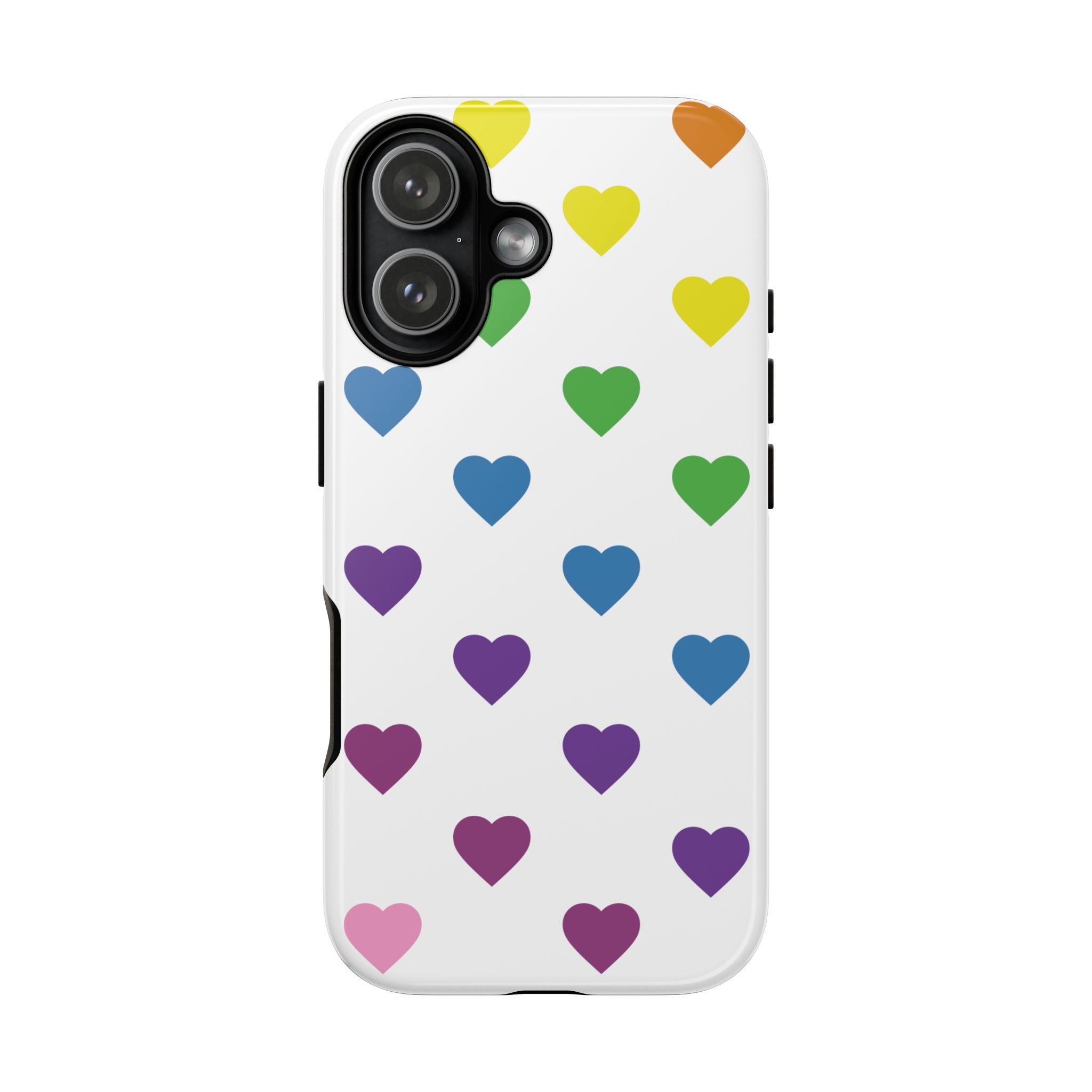 Rainbow Hearts Tough Phone Case — Protective iPhone Case with Colorful Heart Pattern