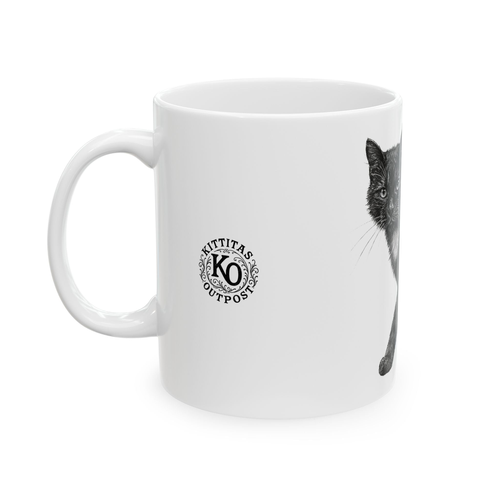 Black Cat Ceramic Mug — Black Cat Coffee Cup (11oz & 15oz)