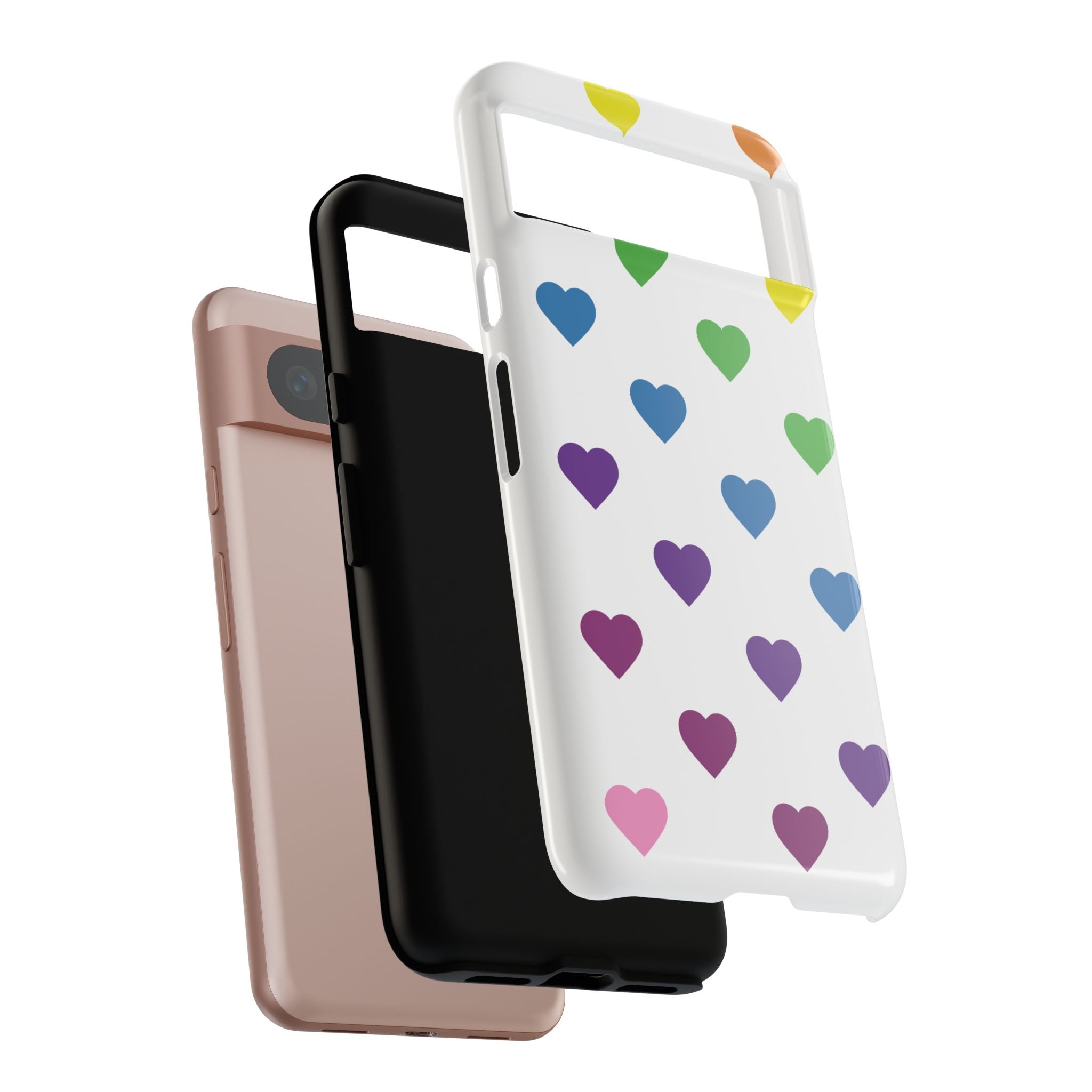 Rainbow Hearts Tough Phone Case — Protective iPhone Case with Colorful Heart Pattern