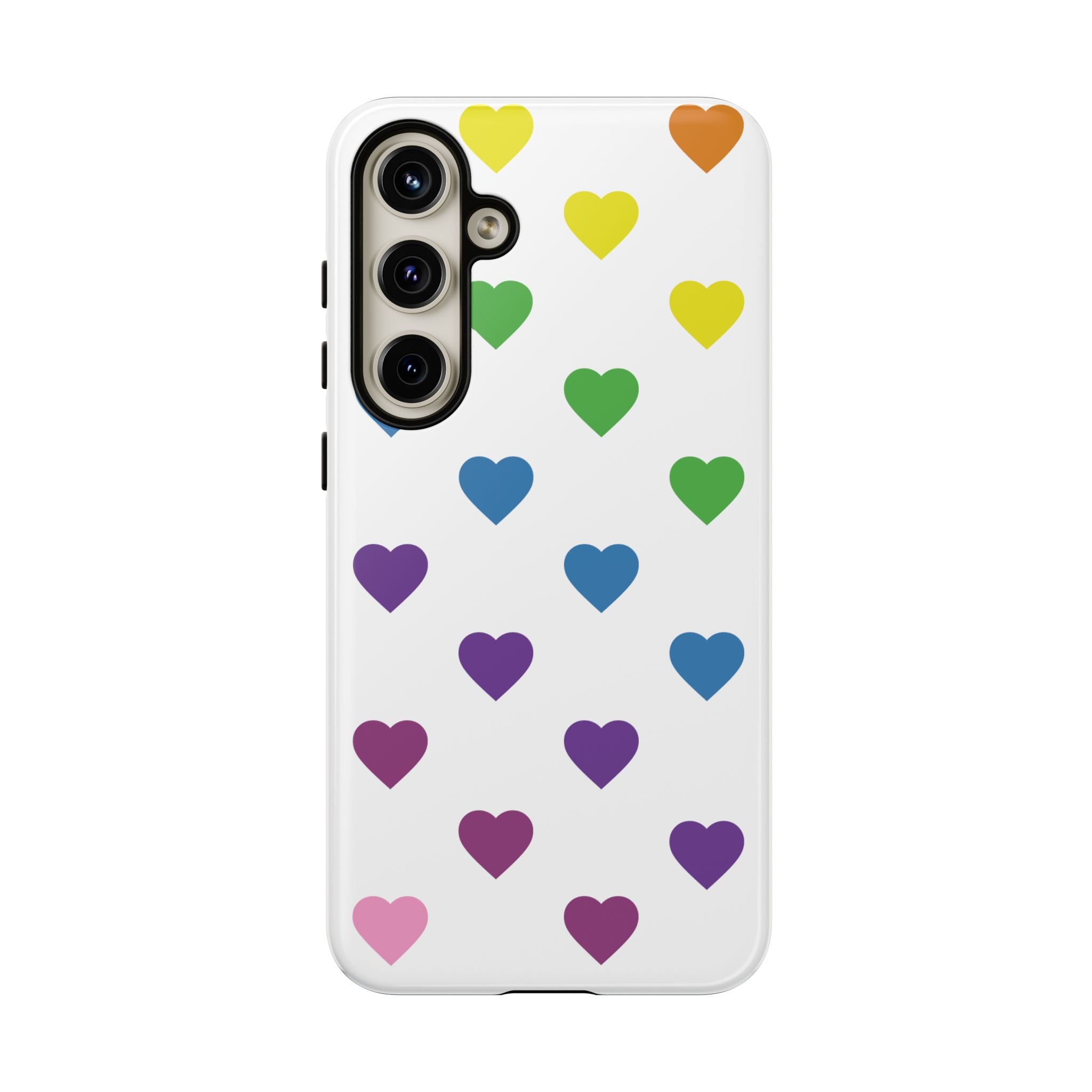 Rainbow Hearts Tough Phone Case — Protective iPhone Case with Colorful Heart Pattern
