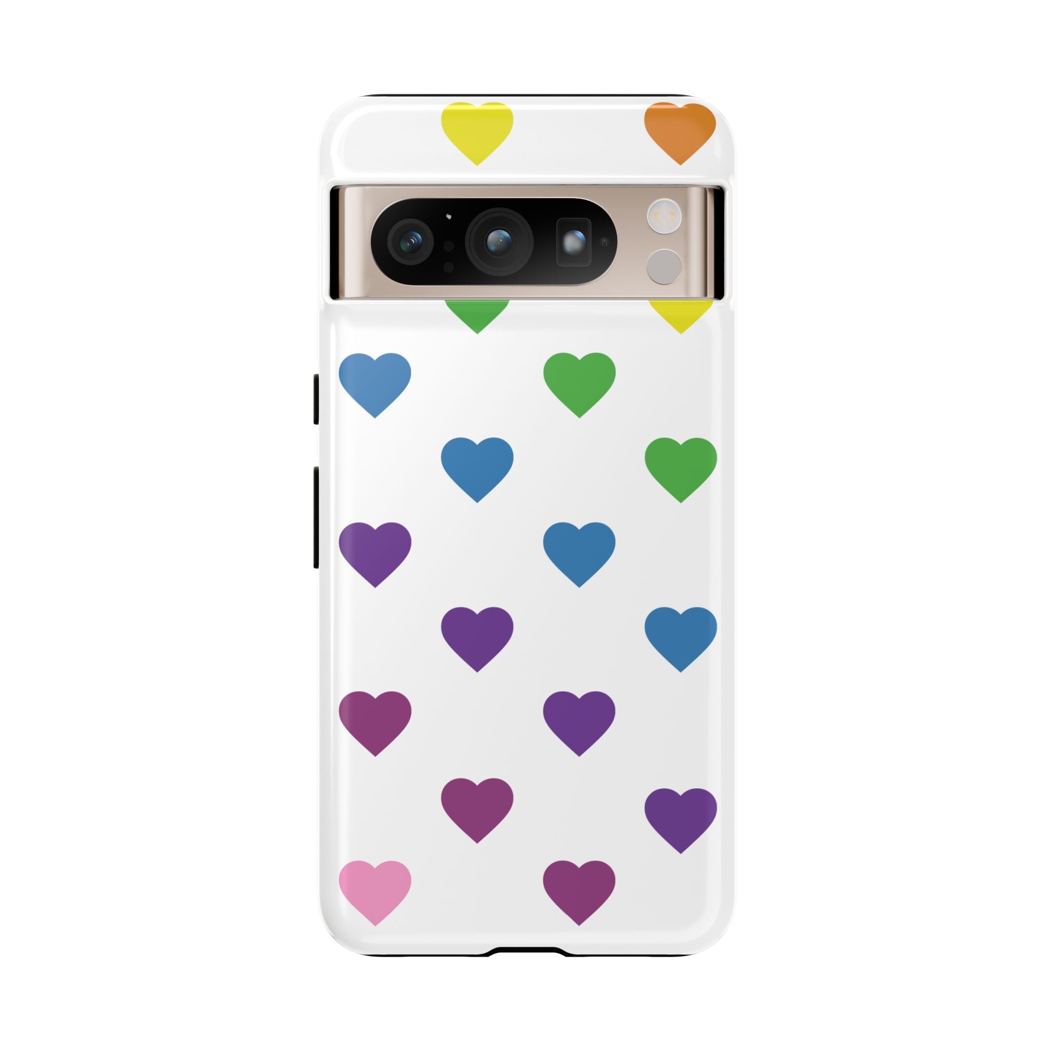 Rainbow Hearts Tough Phone Case — Protective iPhone Case with Colorful Heart Pattern