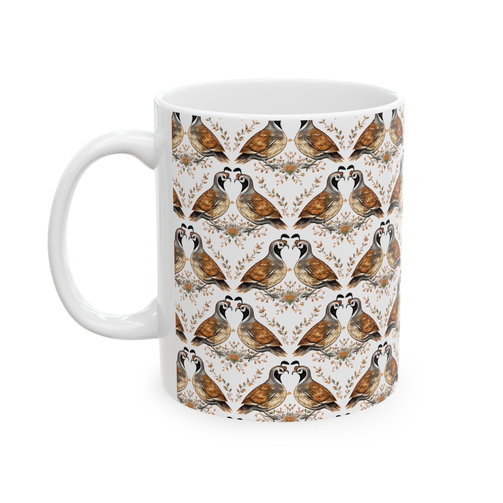 Rustic Wildlife Ceramic Mug —  Can't Quail My Love Coffee Cup (11oz & 15oz)