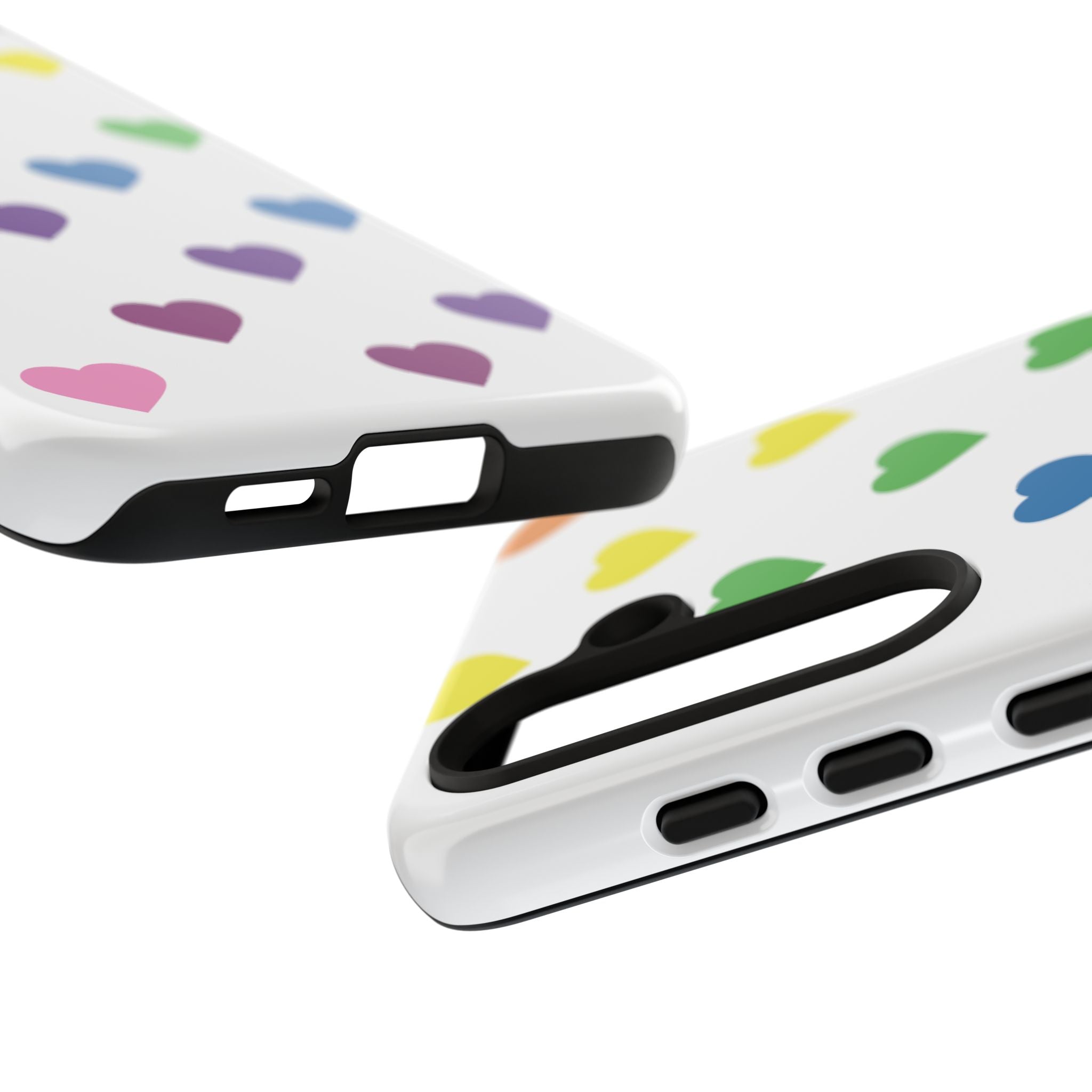 Rainbow Hearts Tough Phone Case — Protective iPhone Case with Colorful Heart Pattern