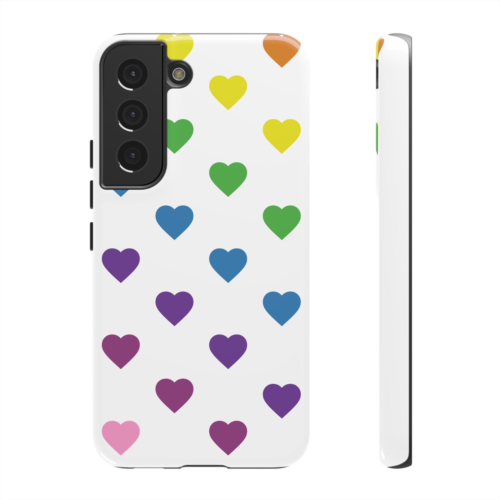Rainbow Hearts Tough Phone Case — Protective iPhone Case with Colorful Heart Pattern