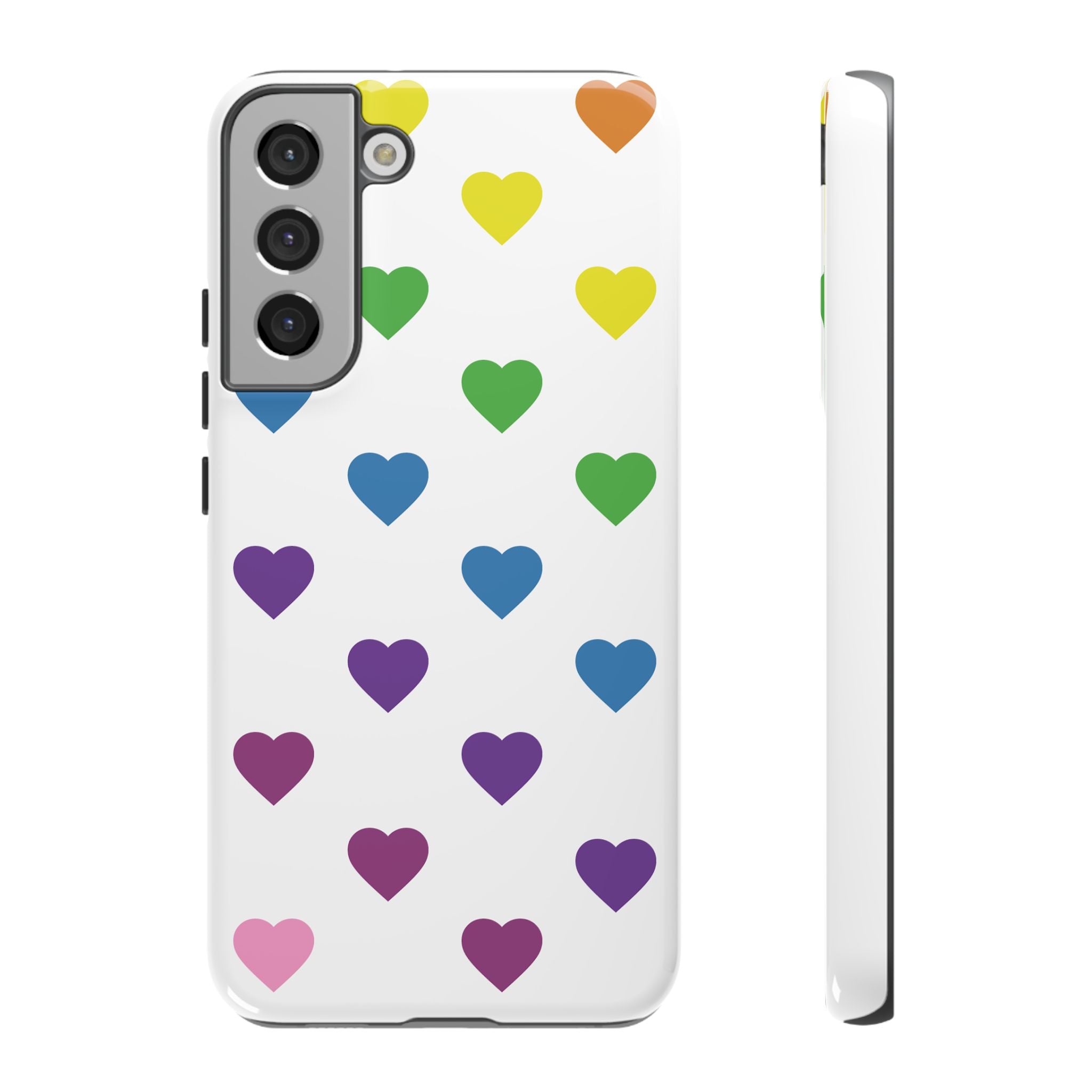 Rainbow Hearts Tough Phone Case — Protective iPhone Case with Colorful Heart Pattern