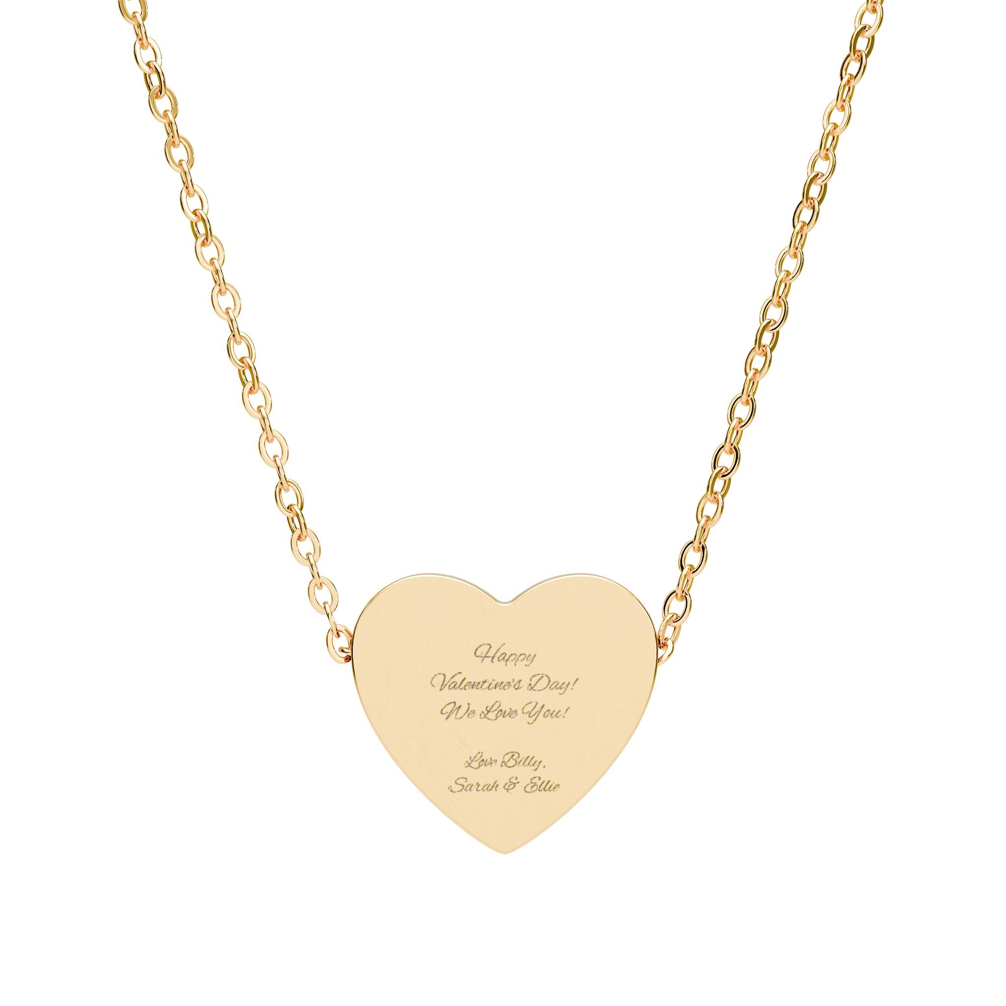 Engravable Heart Necklace — Personalized Pendant Gift