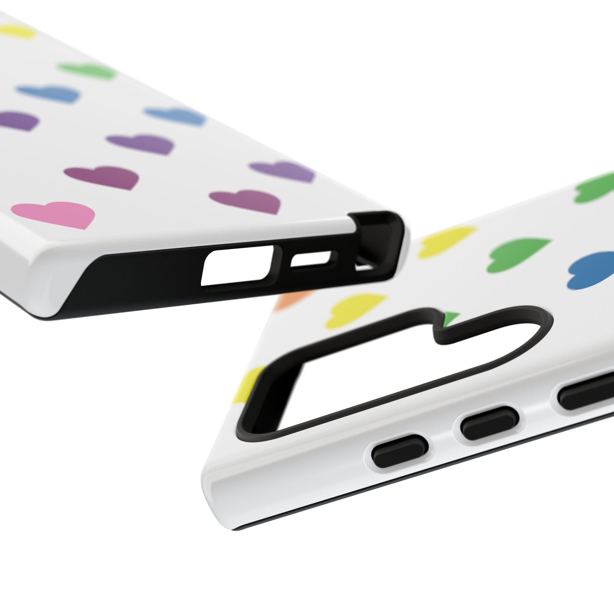 Rainbow Hearts Tough Phone Case — Protective iPhone Case with Colorful Heart Pattern