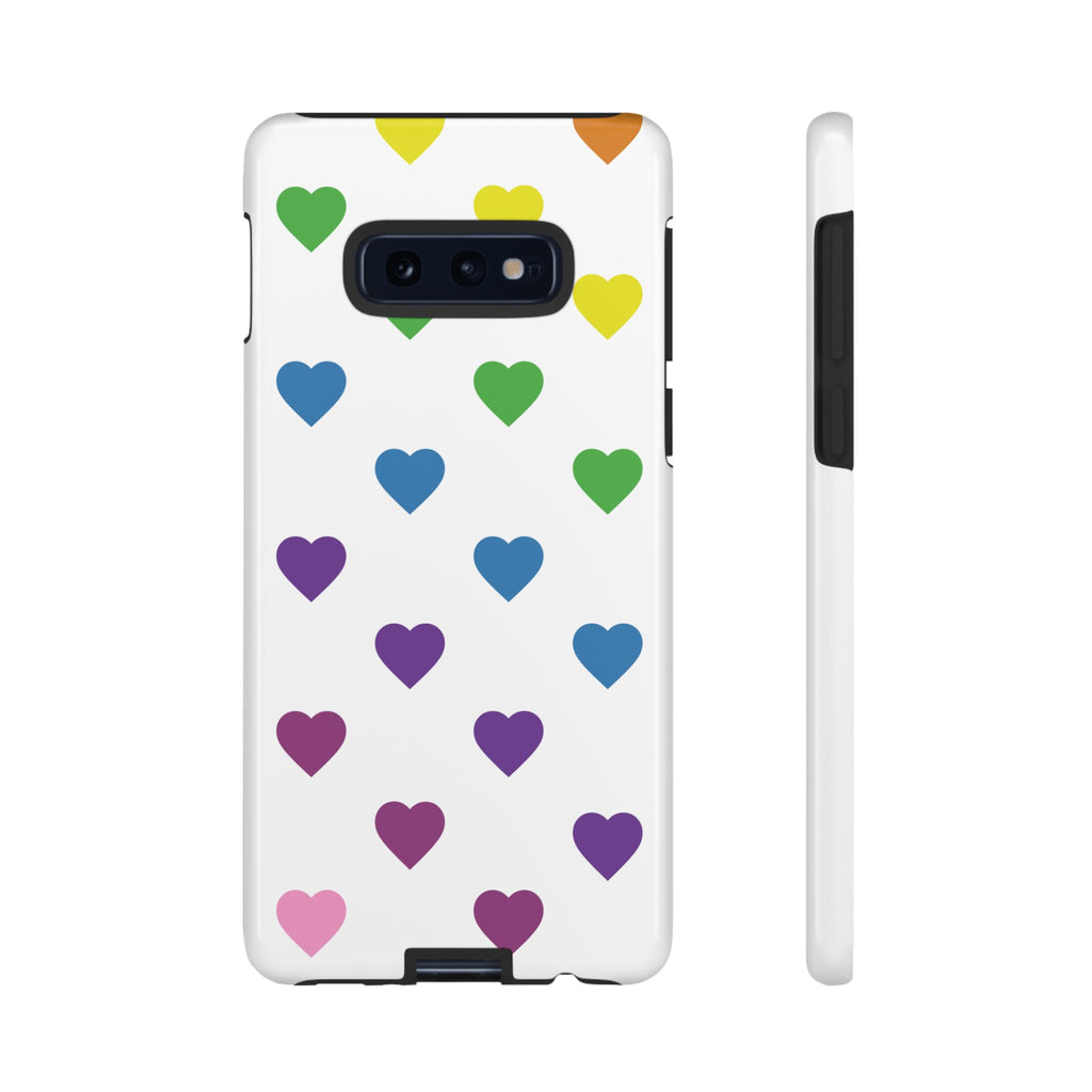 Rainbow Hearts Tough Phone Case — Protective iPhone Case with Colorful Heart Pattern