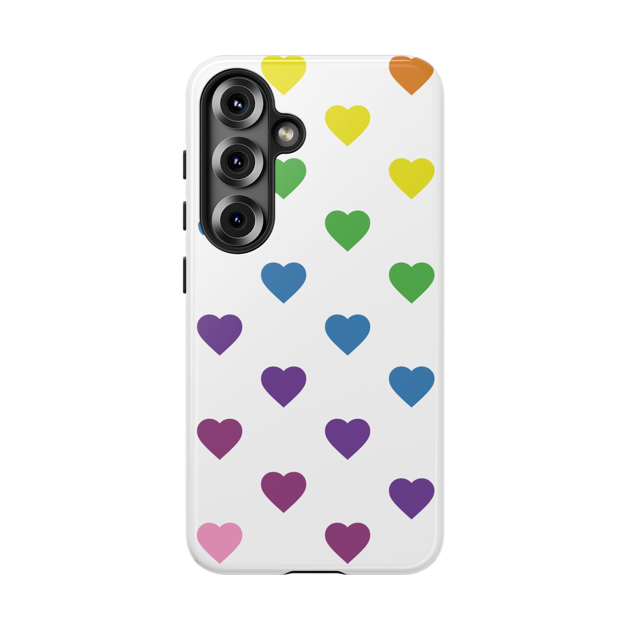 Rainbow Hearts Tough Phone Case — Protective iPhone Case with Colorful Heart Pattern