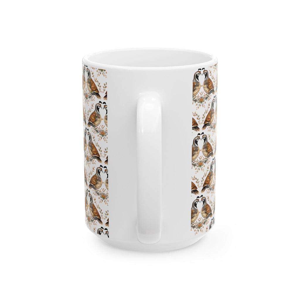 Rustic Wildlife Ceramic Mug —  Can't Quail My Love Coffee Cup (11oz & 15oz)