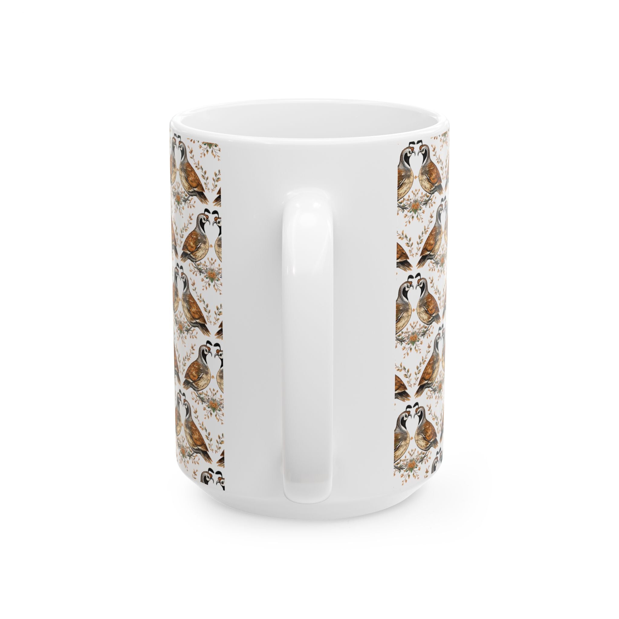 Rustic Wildlife Ceramic Mug —  Can't Quail My Love Coffee Cup (11oz & 15oz)