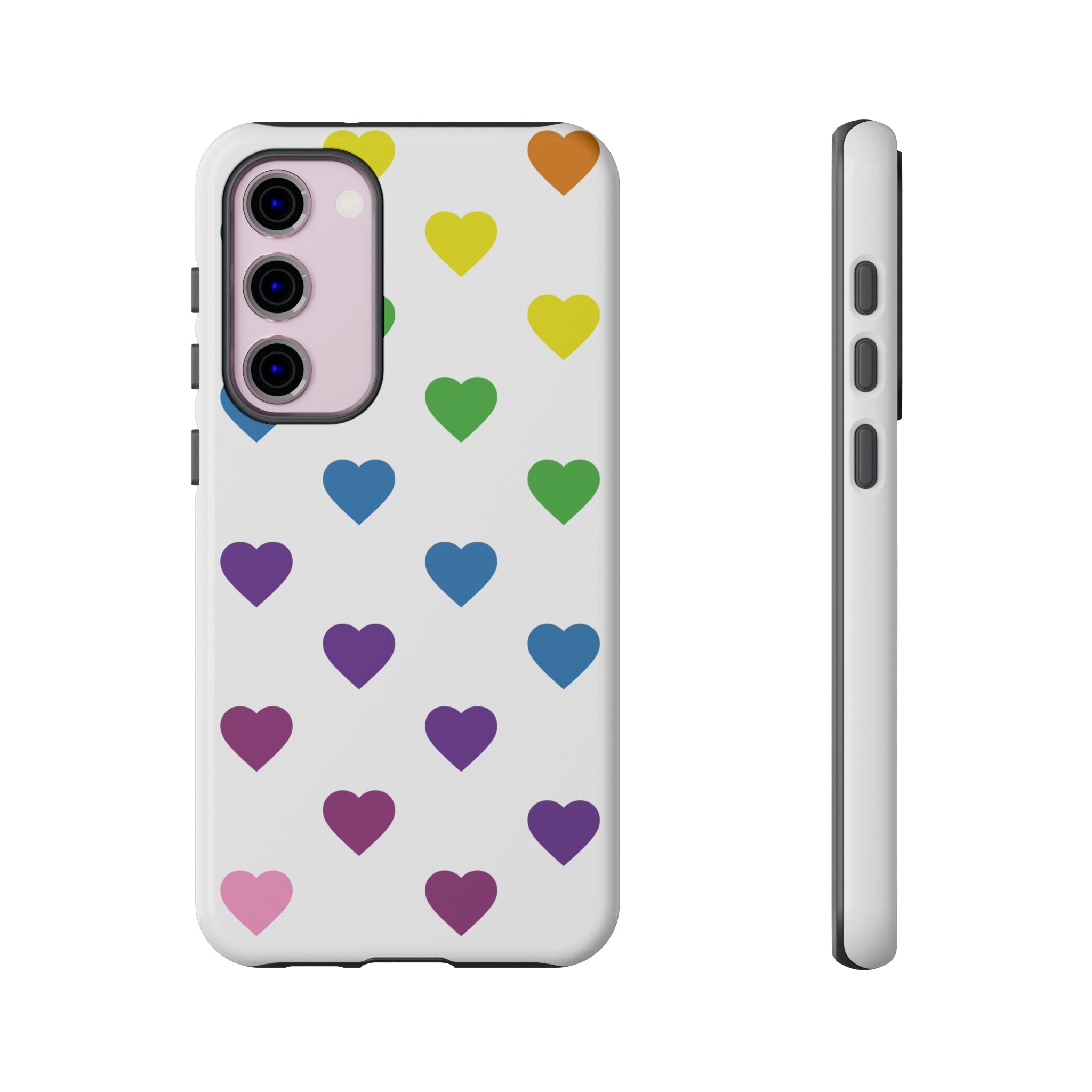 Rainbow Hearts Tough Phone Case — Protective iPhone Case with Colorful Heart Pattern
