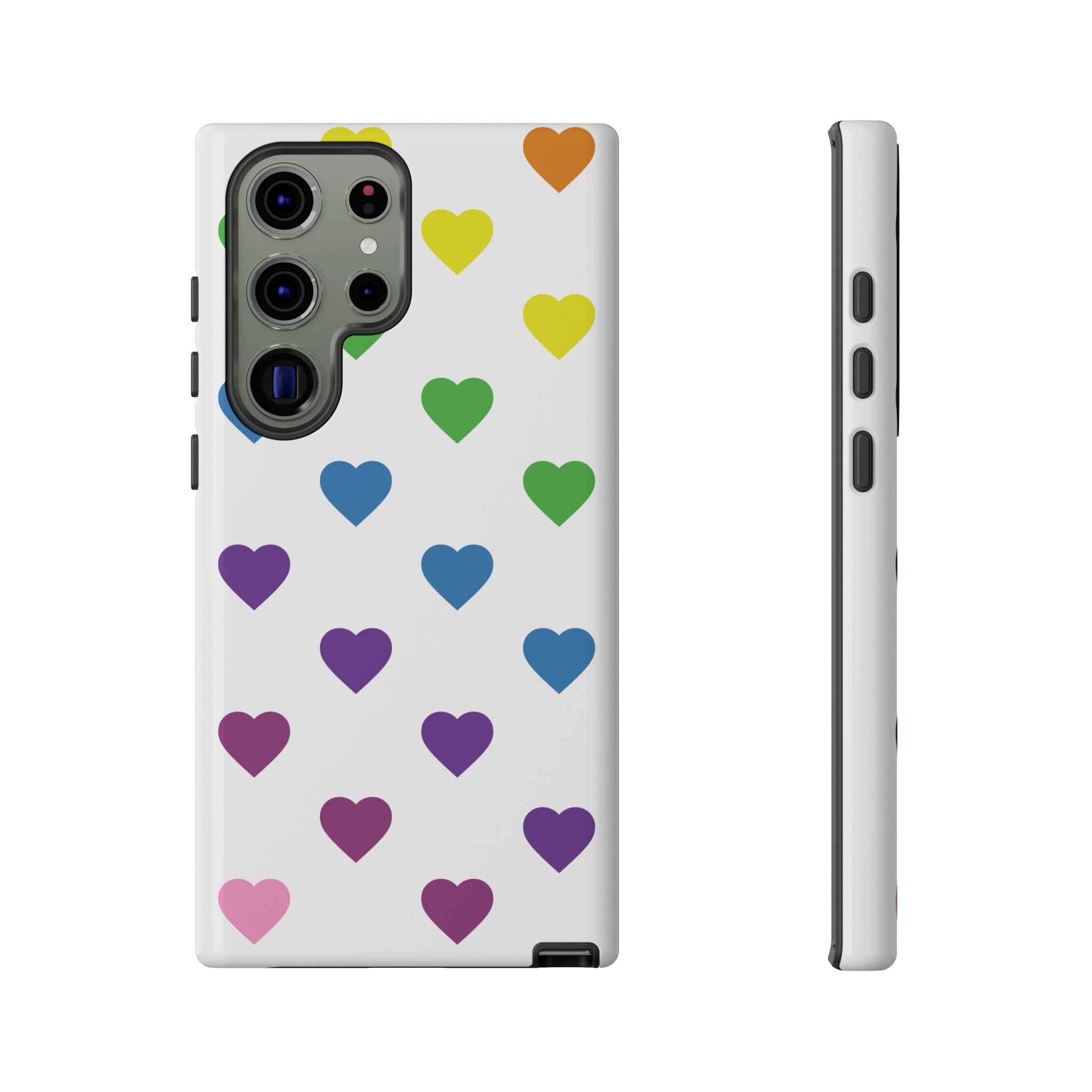 Rainbow Hearts Tough Phone Case — Protective iPhone Case with Colorful Heart Pattern