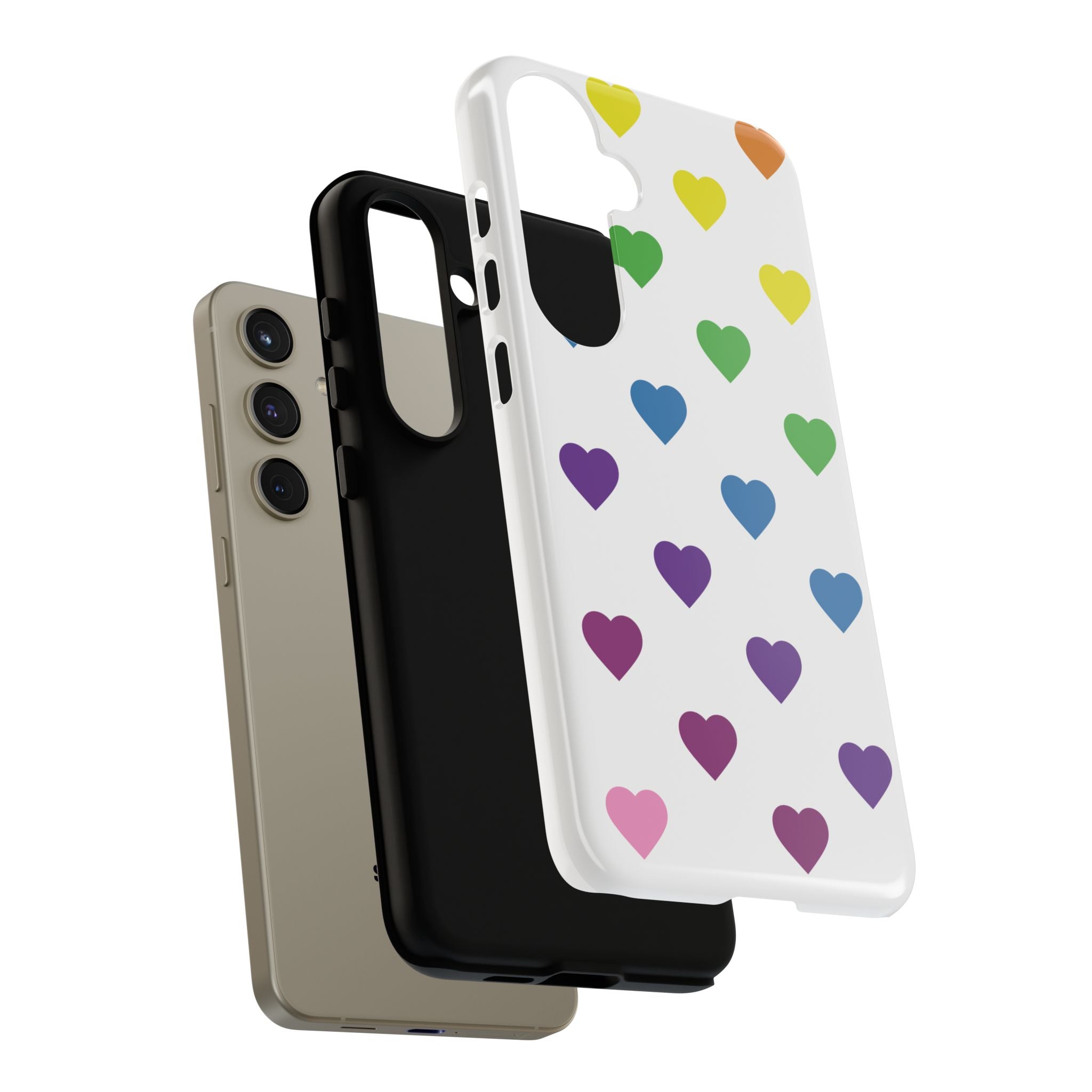 Rainbow Hearts Tough Phone Case — Protective iPhone Case with Colorful Heart Pattern