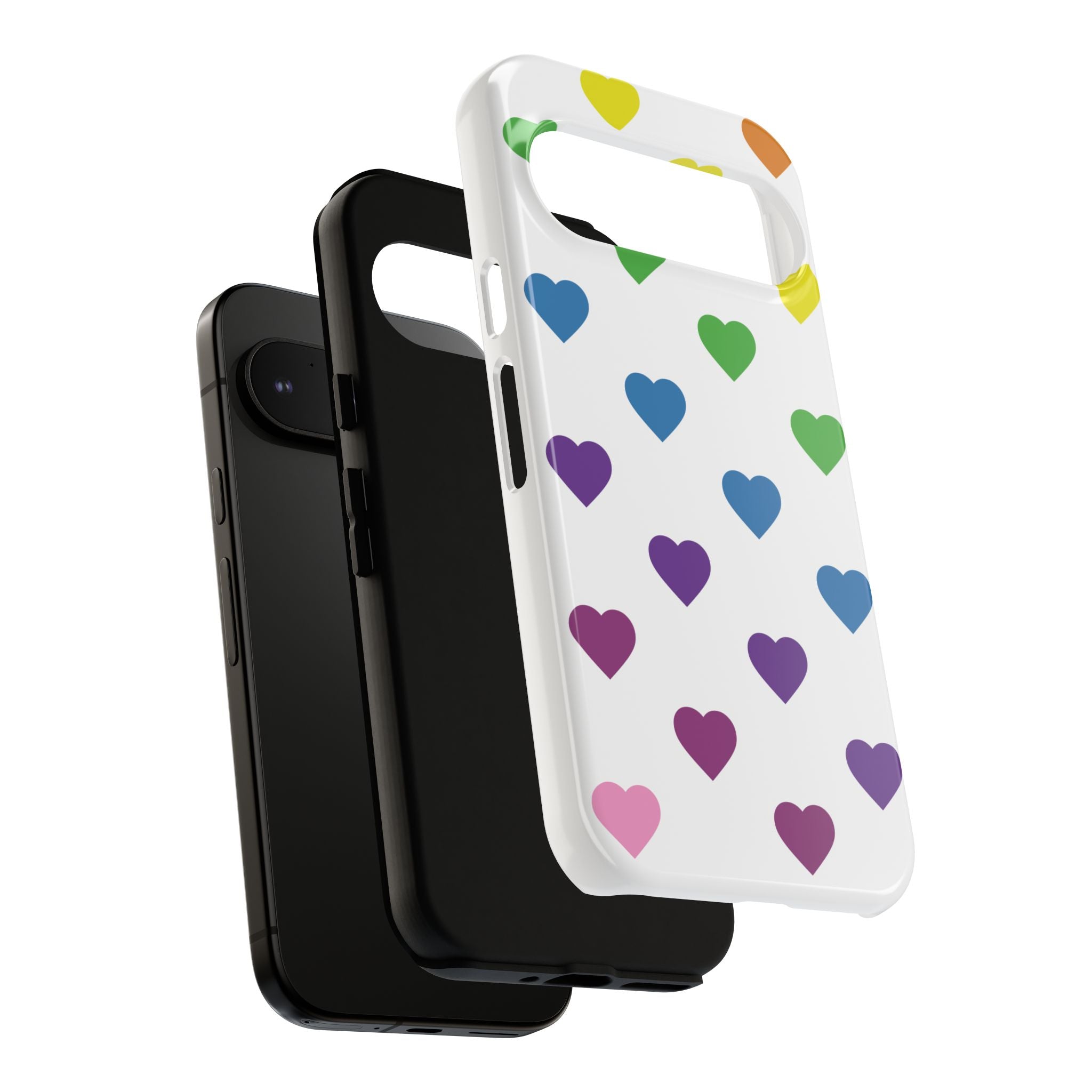 Rainbow Hearts Tough Phone Case — Protective iPhone Case with Colorful Heart Pattern