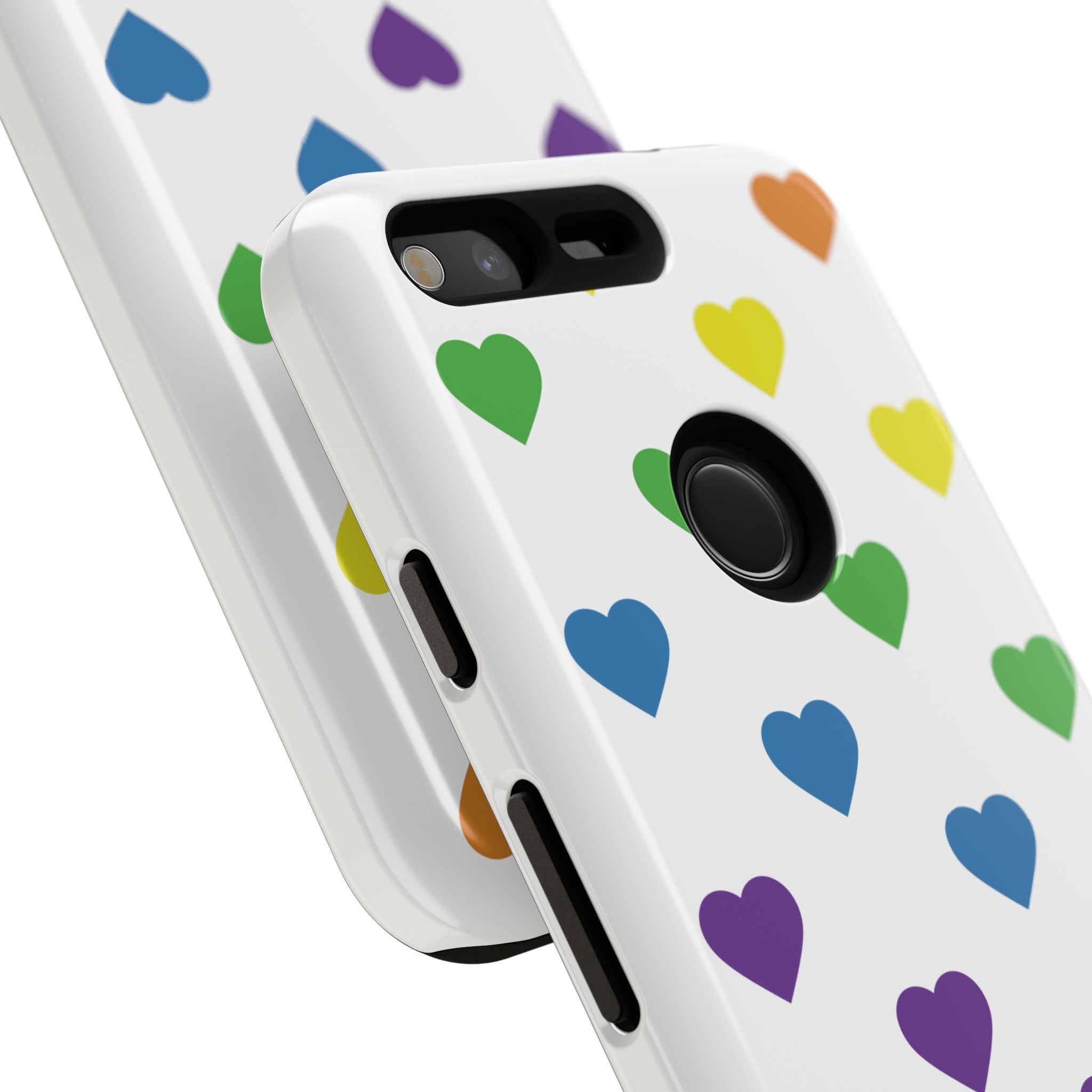 Rainbow Hearts Tough Phone Case — Protective iPhone Case with Colorful Heart Pattern