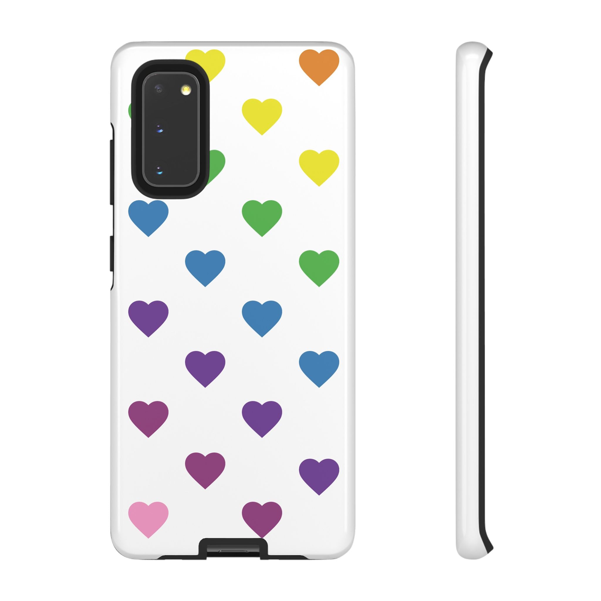 Rainbow Hearts Tough Phone Case — Protective iPhone Case with Colorful Heart Pattern