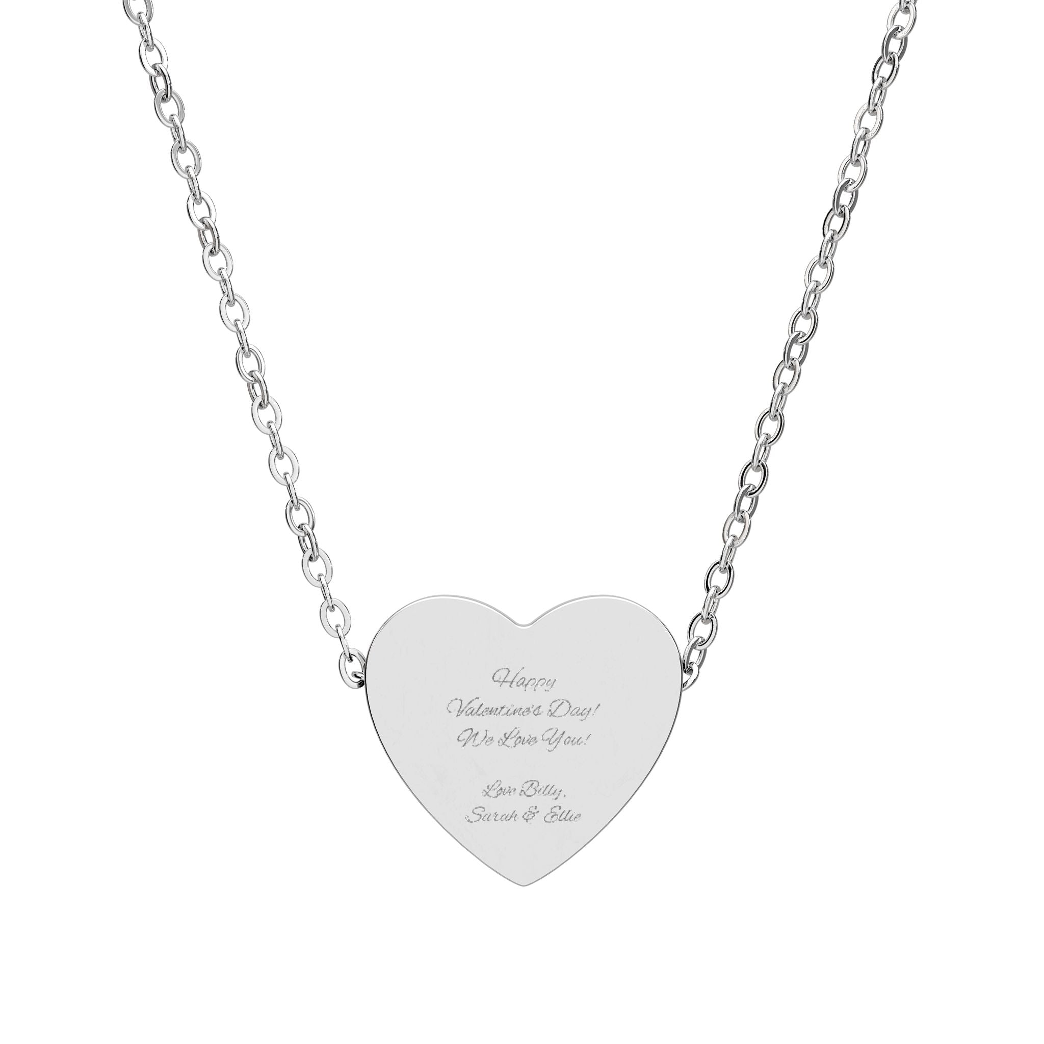 Engravable Heart Necklace — Personalized Pendant Gift