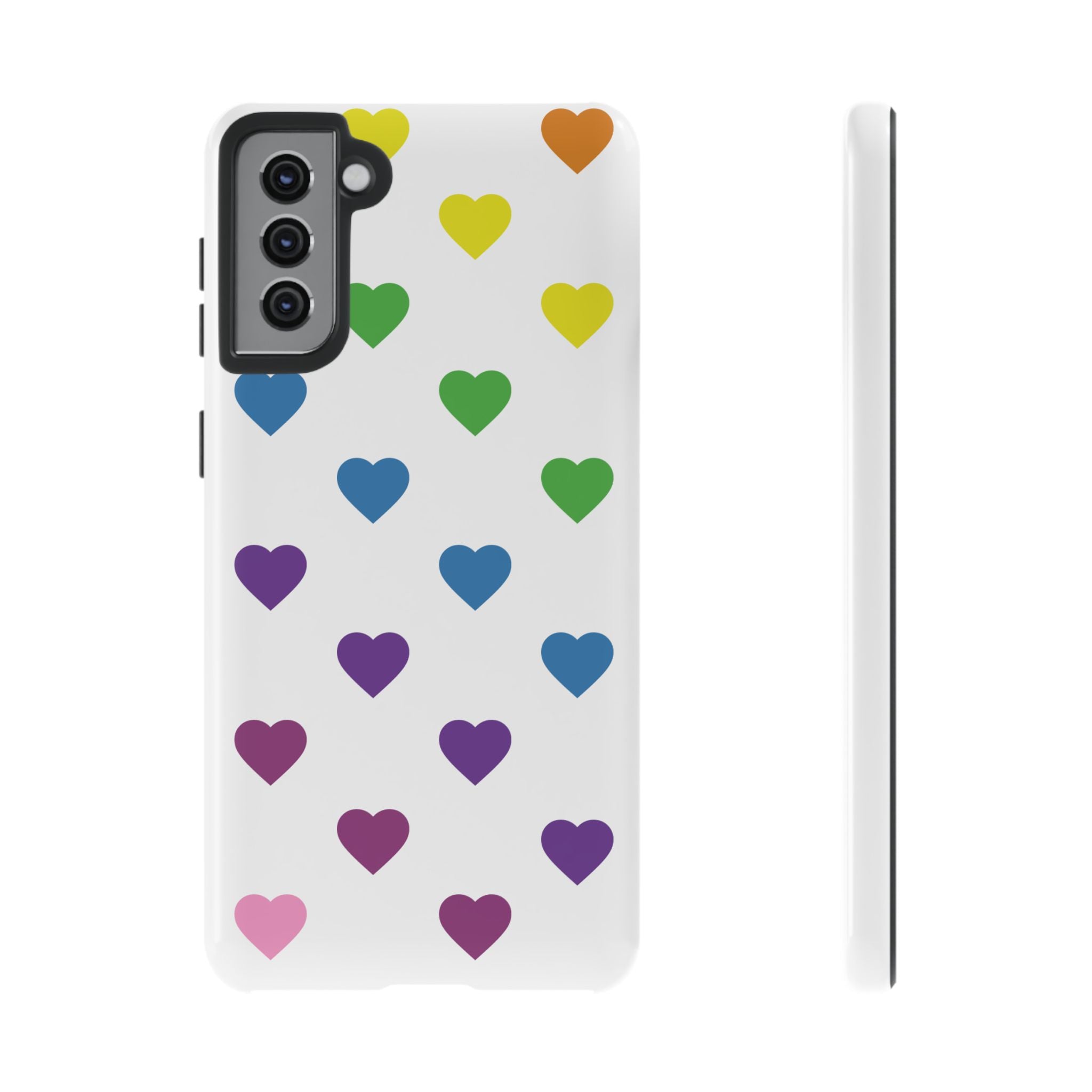 Rainbow Hearts Tough Phone Case — Protective iPhone Case with Colorful Heart Pattern