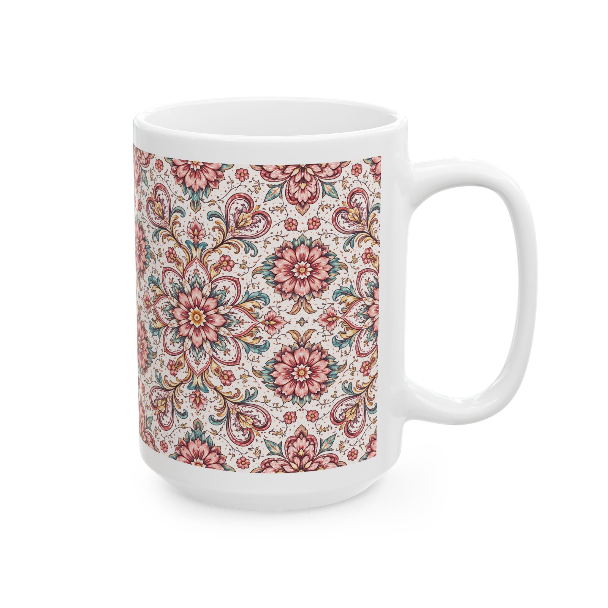 Floral Pattern Ceramic Mug (11oz & 15oz)