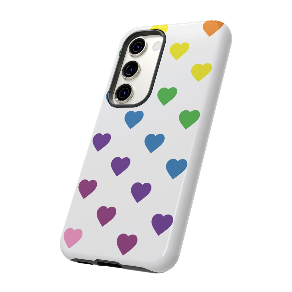 Rainbow Hearts Tough Phone Case — Protective iPhone Case with Colorful Heart Pattern