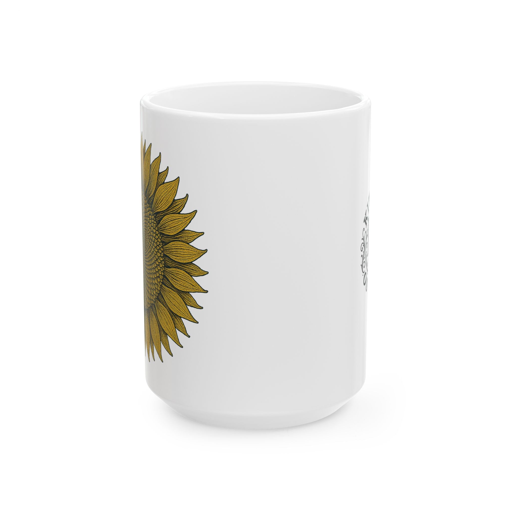 Fractal Sunflower Ceramic Coffee Mug