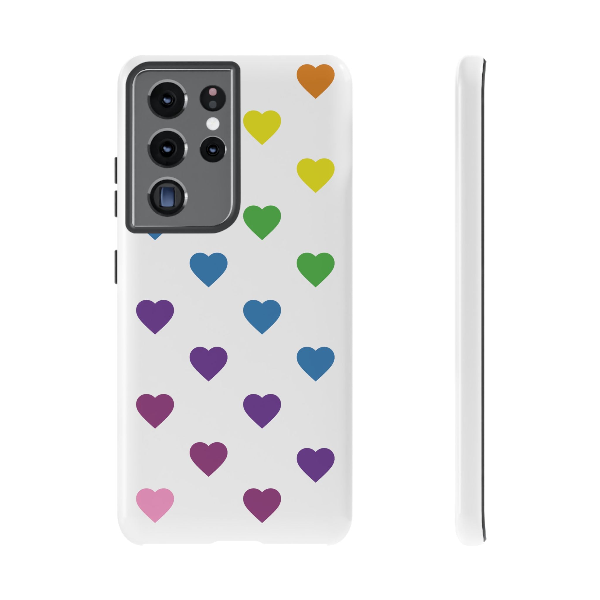 Rainbow Hearts Tough Phone Case — Protective iPhone Case with Colorful Heart Pattern