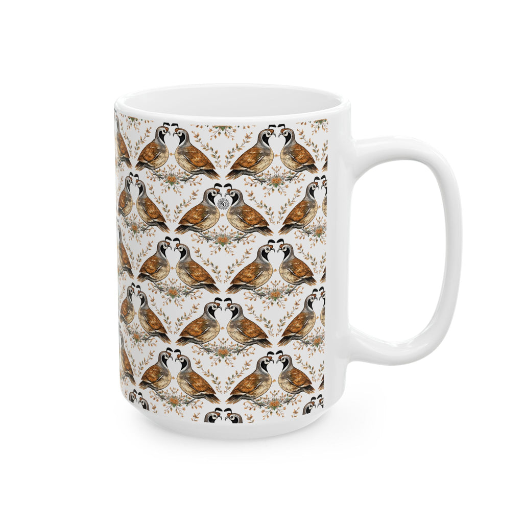 Rustic Wildlife Ceramic Mug —  Can't Quail My Love Coffee Cup (11oz & 15oz)