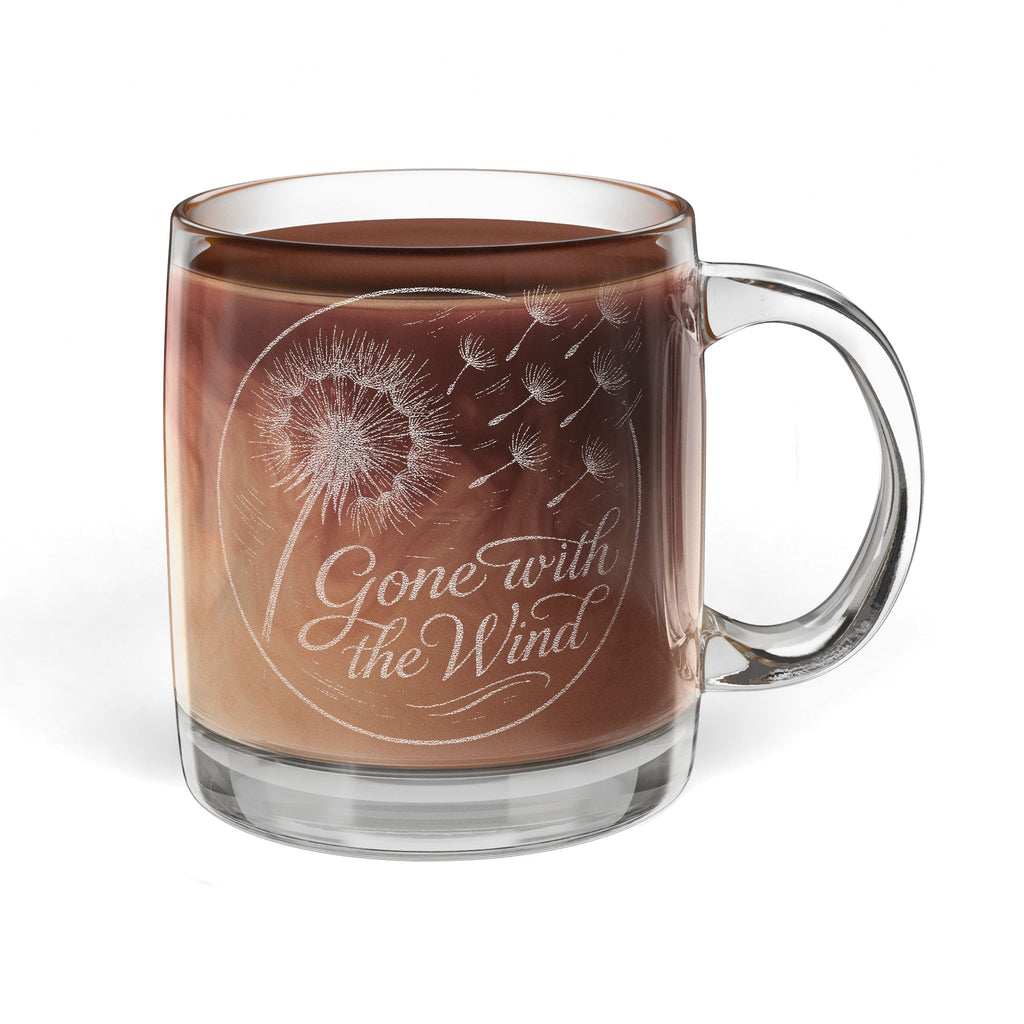 Engraved Glass Coffee Mug — 12.25 oz Gone With The Wind Clear Tea & Espresso Cup