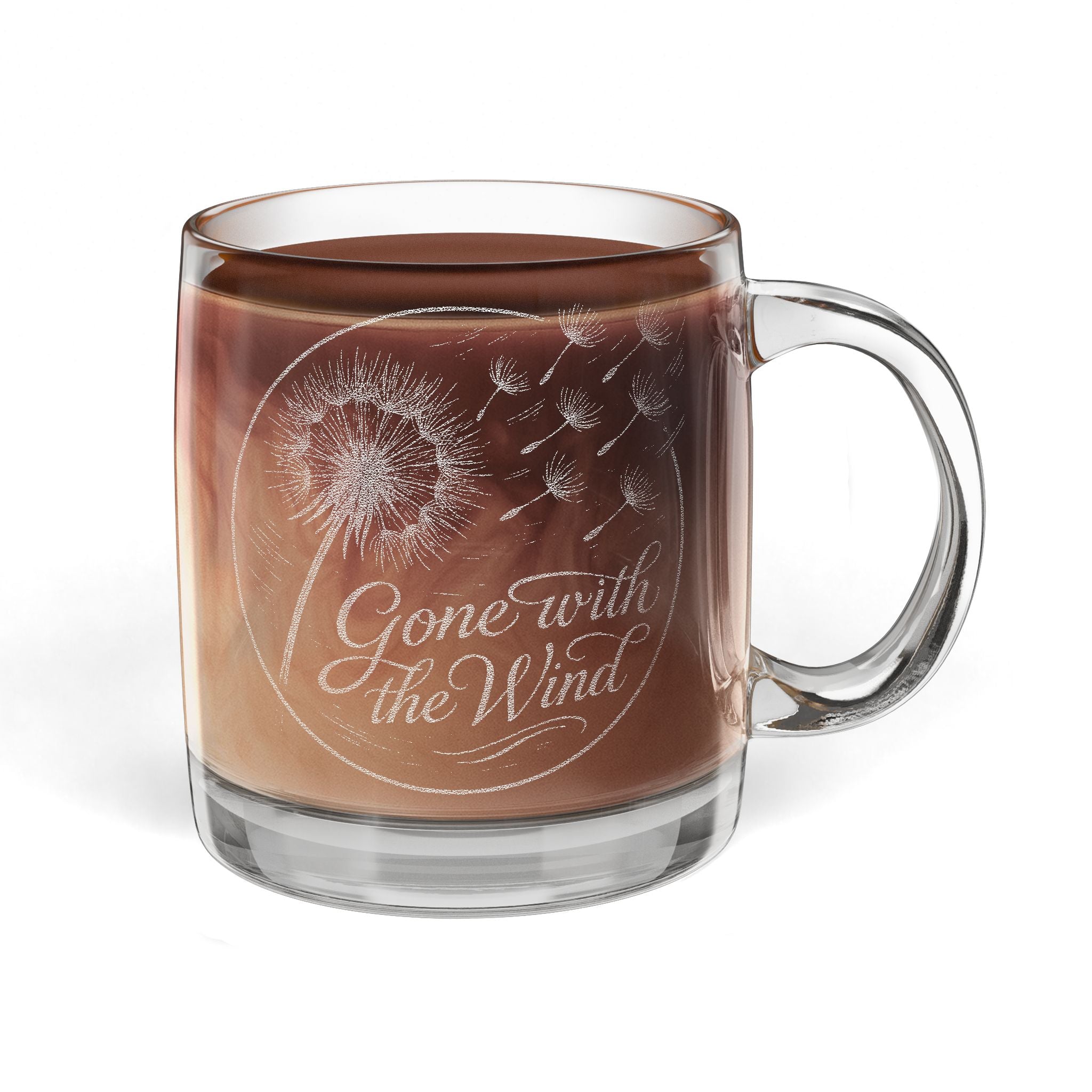 Engraved Glass Coffee Mug — 12.25 oz Gone With The Wind Clear Tea & Espresso Cup