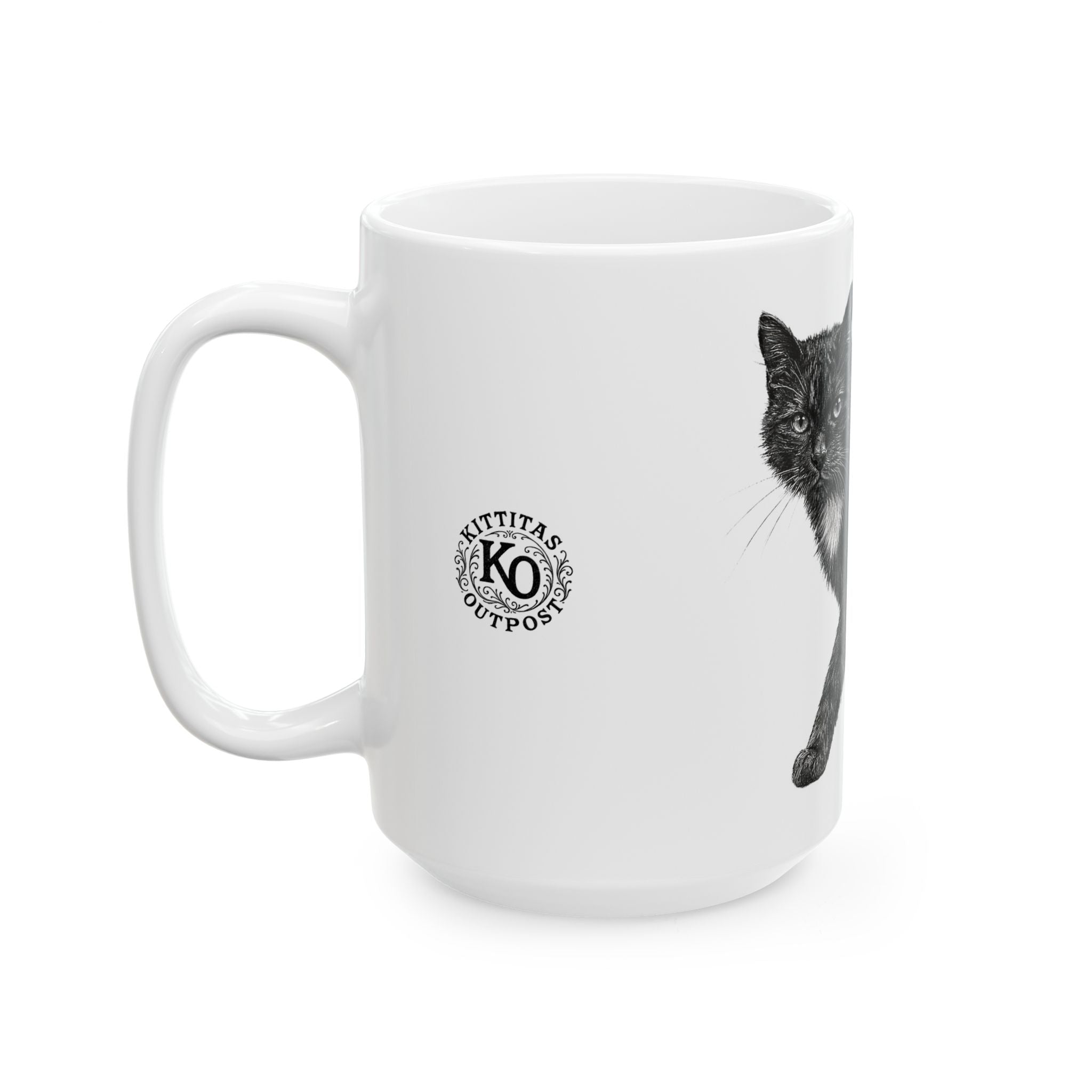 Black Cat Ceramic Mug — Black Cat Coffee Cup (11oz & 15oz)