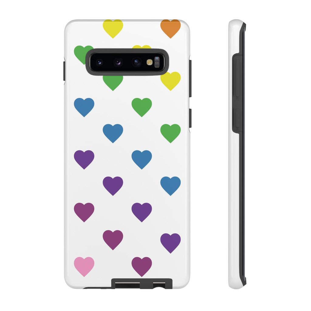 Rainbow Hearts Tough Phone Case — Protective iPhone Case with Colorful Heart Pattern