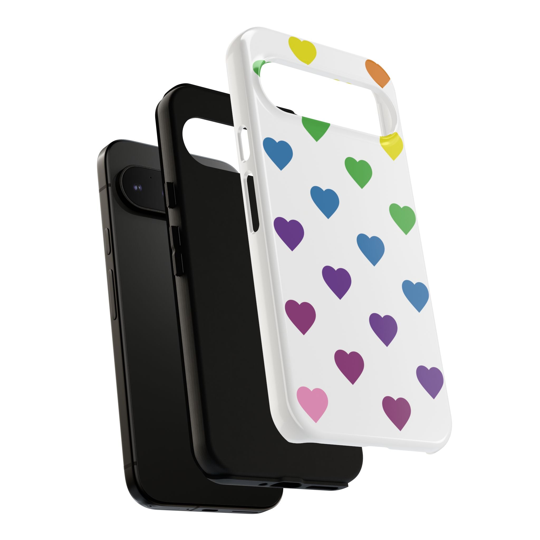 Rainbow Hearts Tough Phone Case — Protective iPhone Case with Colorful Heart Pattern
