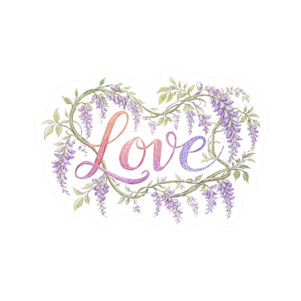 Wisteria Love Kiss-Cut Sticker