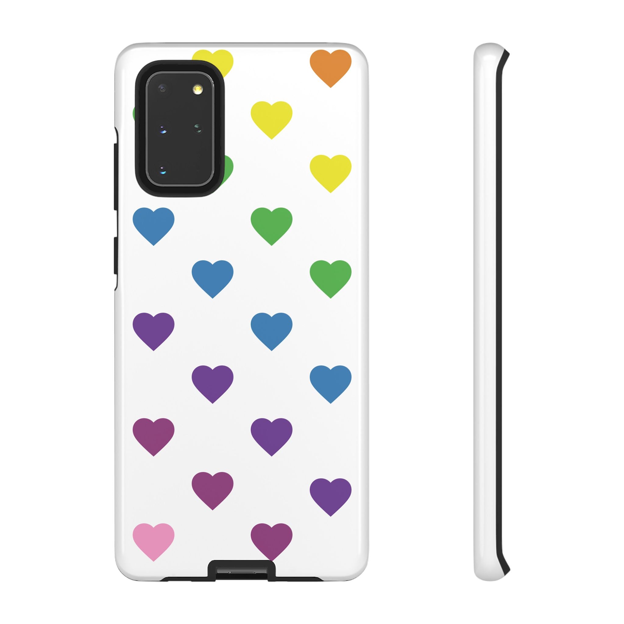 Rainbow Hearts Tough Phone Case — Protective iPhone Case with Colorful Heart Pattern
