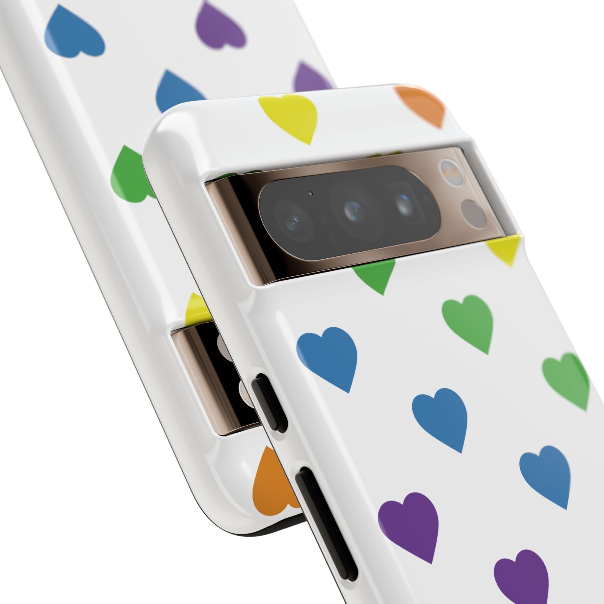 Rainbow Hearts Tough Phone Case — Protective iPhone Case with Colorful Heart Pattern