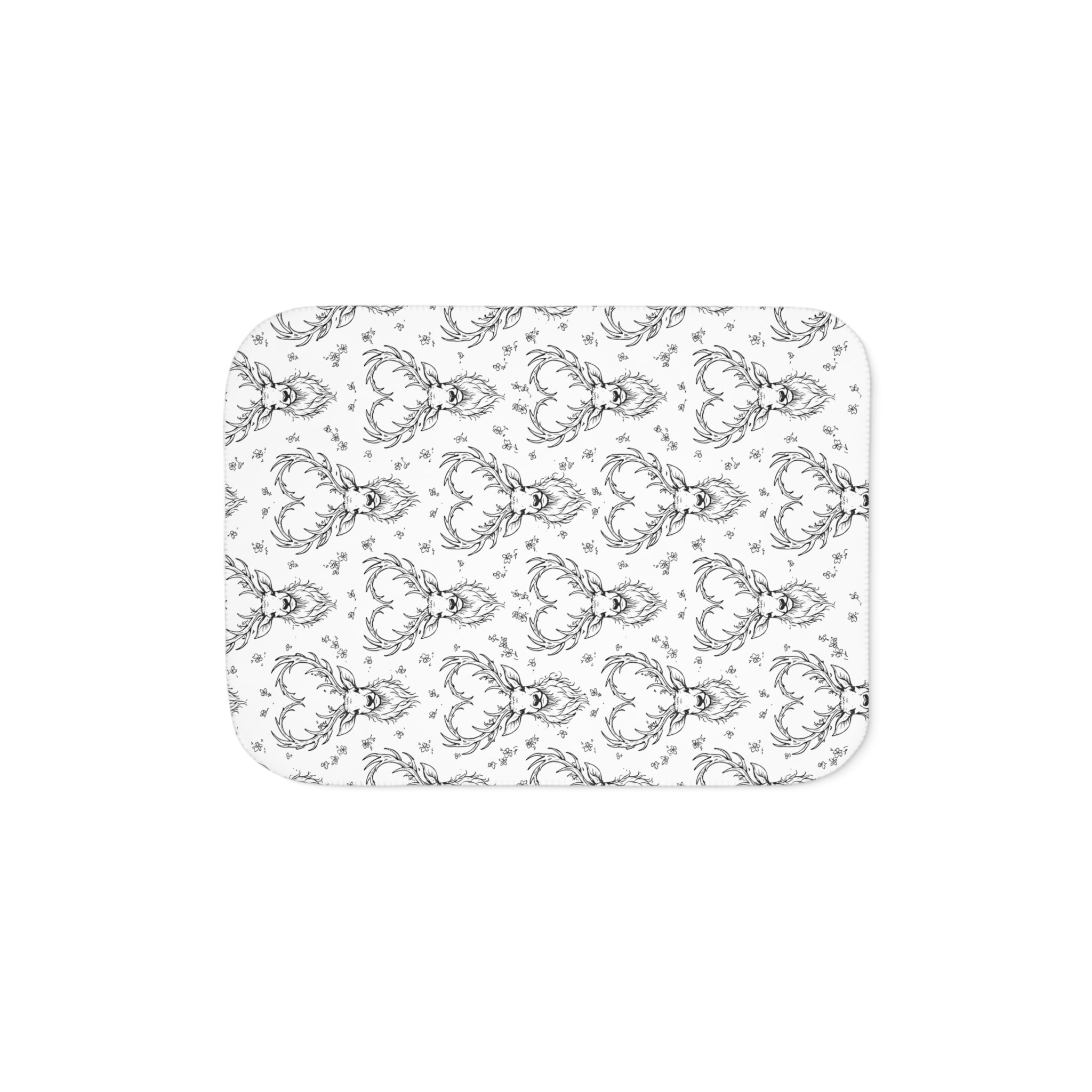 Cozy Reversible Sherpa Blanket – Two-Color Faux Fur Throw Hearts and Antlers