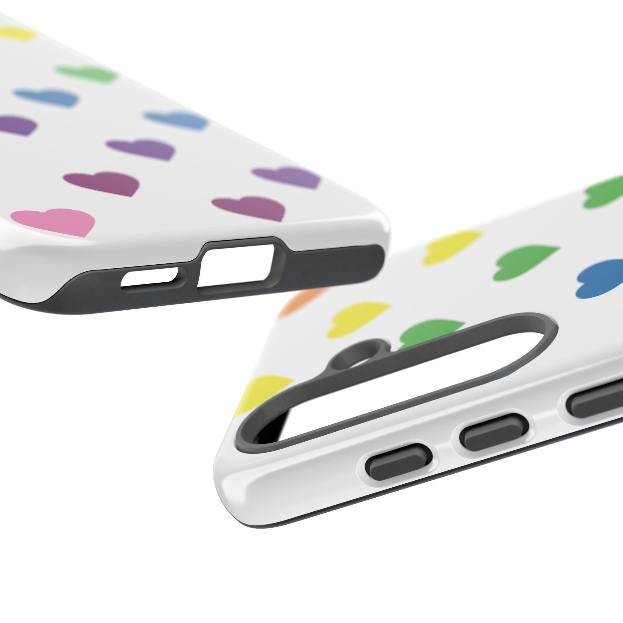 Rainbow Hearts Tough Phone Case — Protective iPhone Case with Colorful Heart Pattern