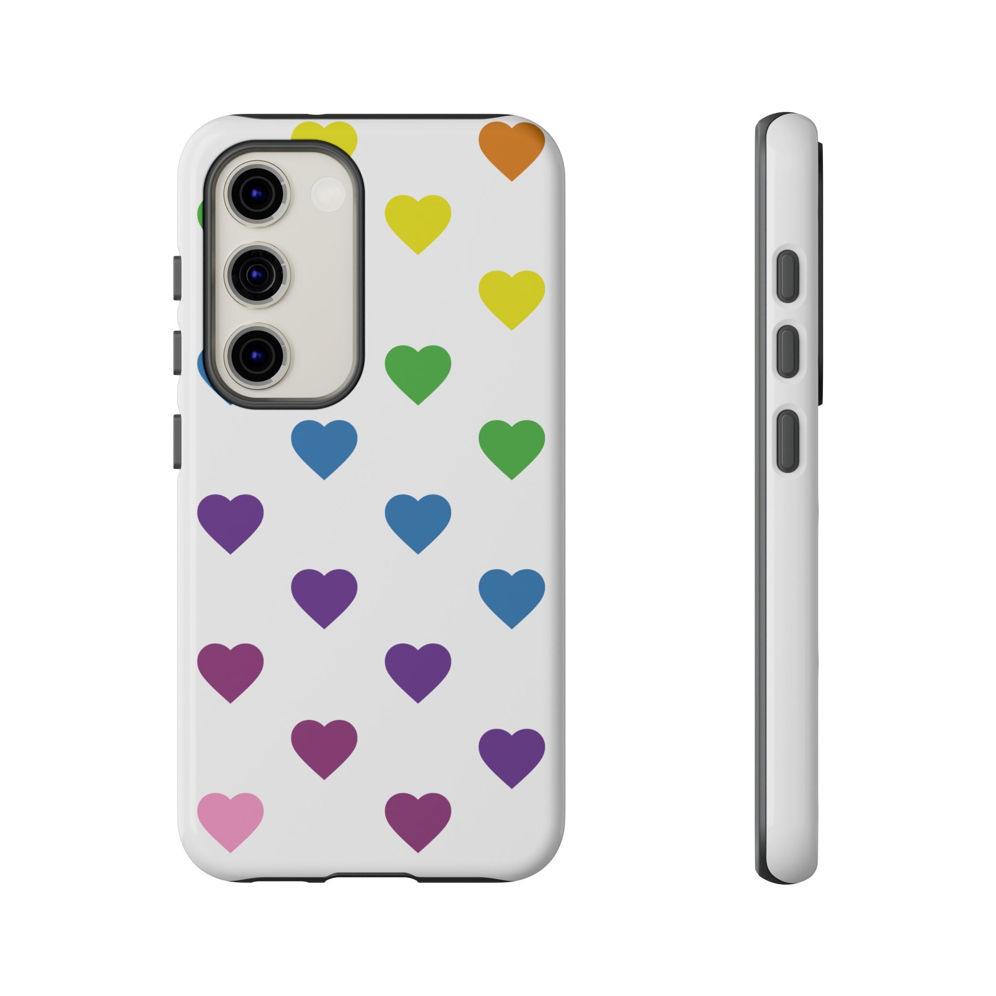 Rainbow Hearts Tough Phone Case — Protective iPhone Case with Colorful Heart Pattern