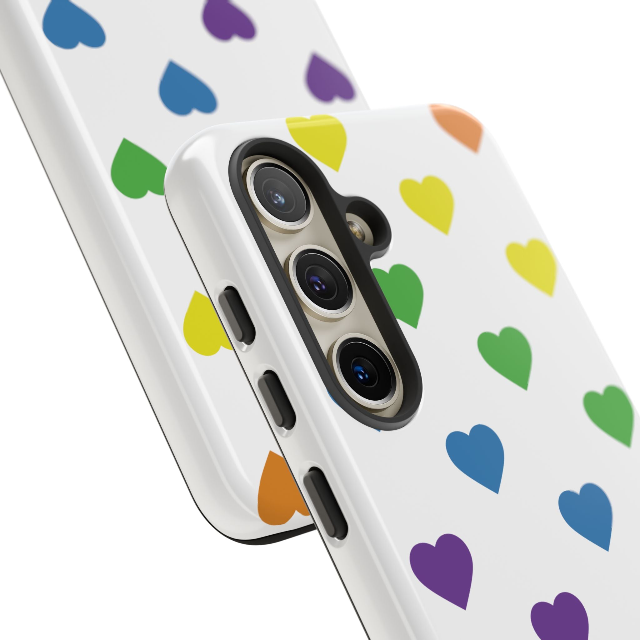 Rainbow Hearts Tough Phone Case — Protective iPhone Case with Colorful Heart Pattern