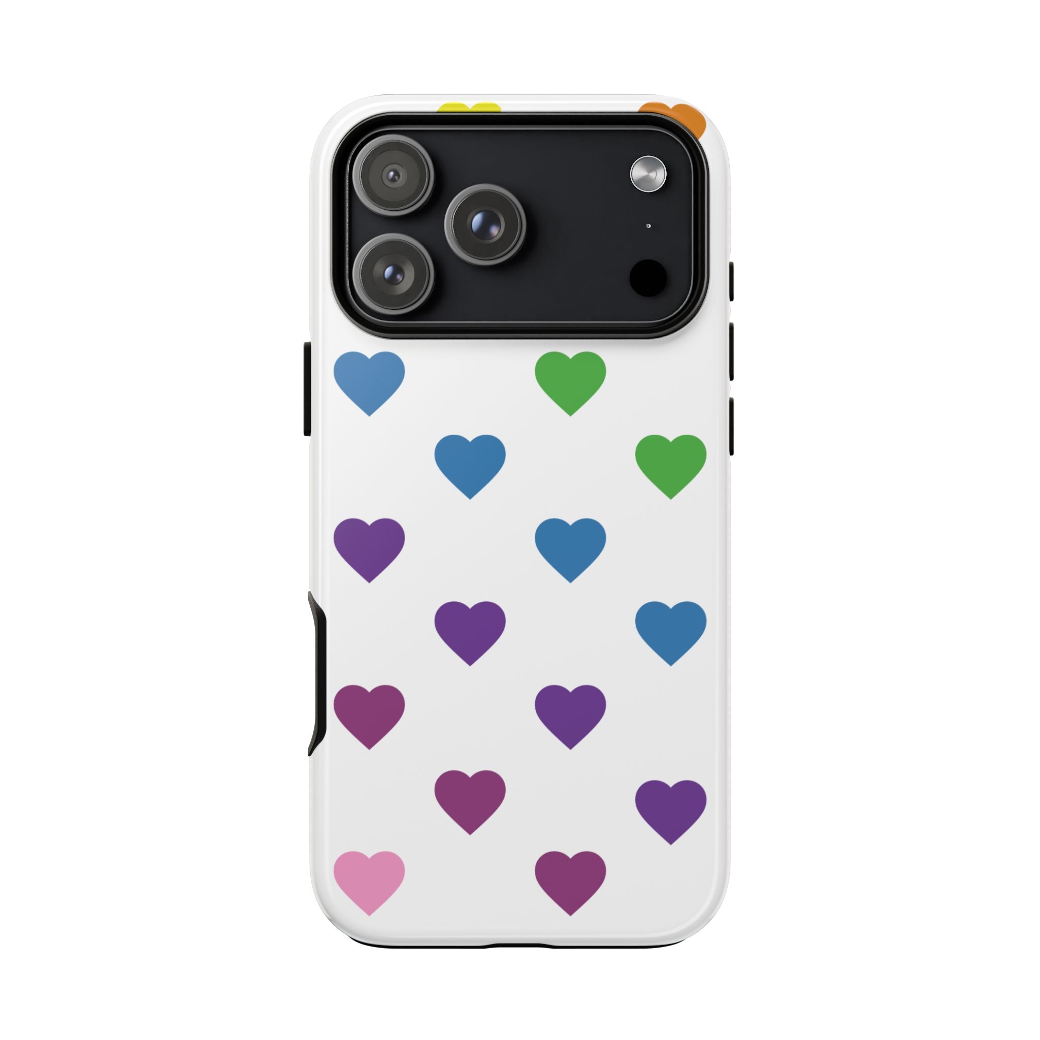 Rainbow Hearts Tough Phone Case — Protective iPhone Case with Colorful Heart Pattern